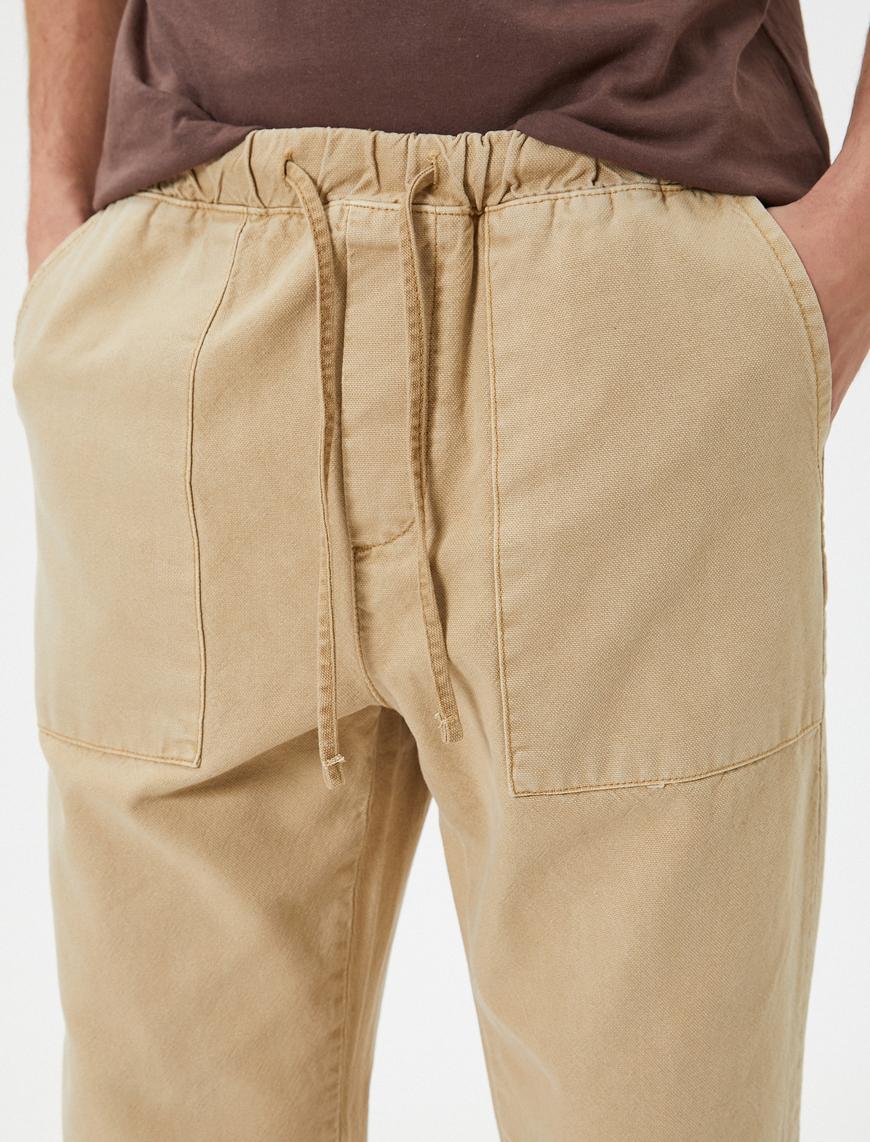   Bol Pantolon Beli Bağcıklı Cep Detaylı