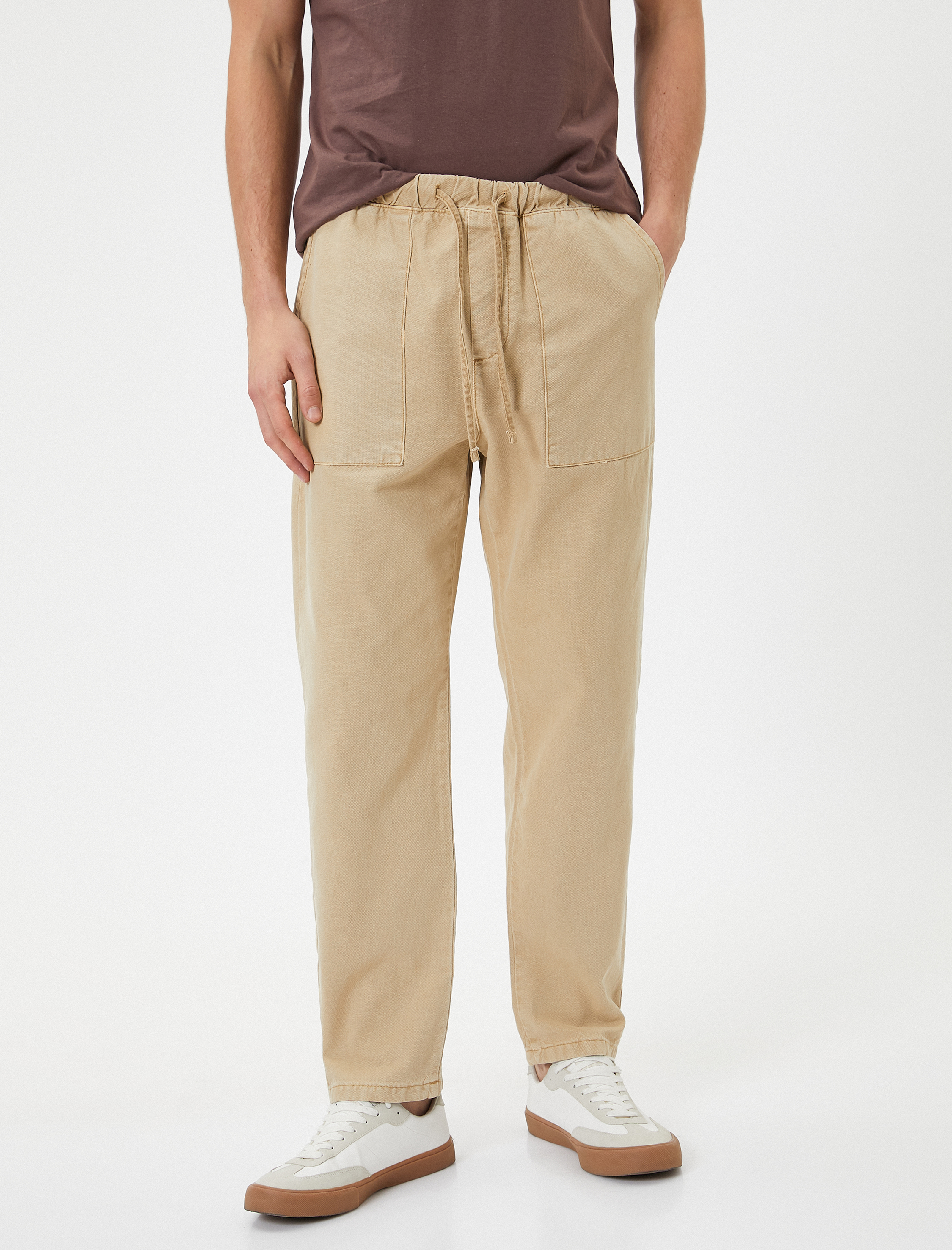   Bol Pantolon Beli Bağcıklı Cep Detaylı