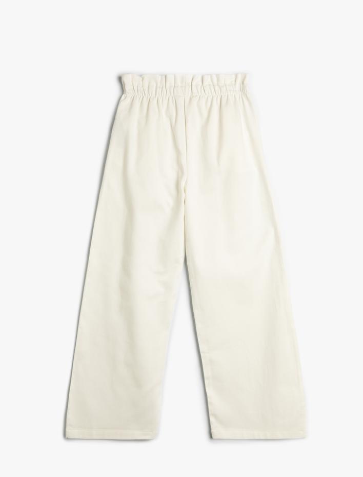 Kız Çocuk Basic Pantolon Beli Lastikli Pamuklu Cepli