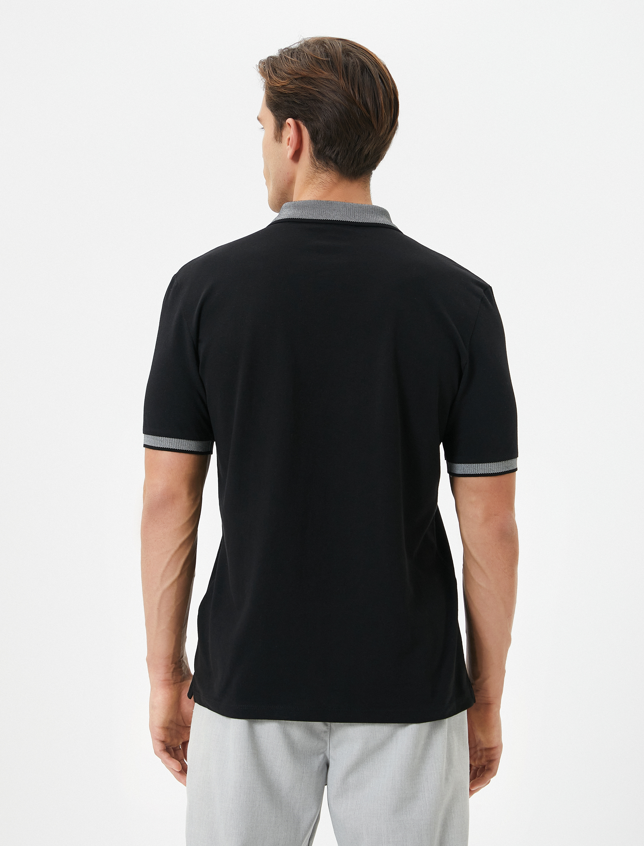 Polo Yaka Tişört Slim Fit Kısa Kollu Yaka Detaylı