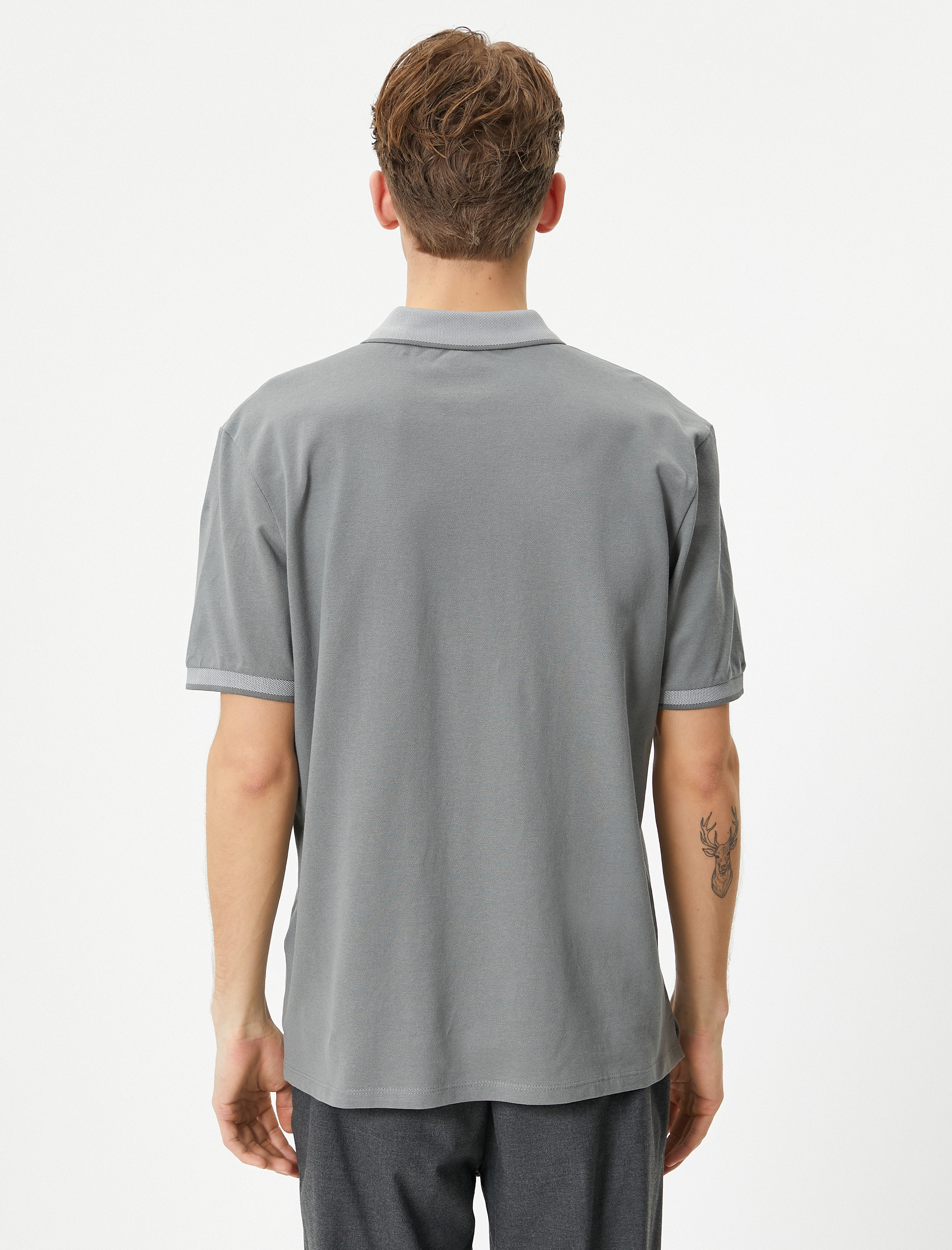 Polo Yaka Tişört Slim Fit Kısa Kollu Yaka Detaylı