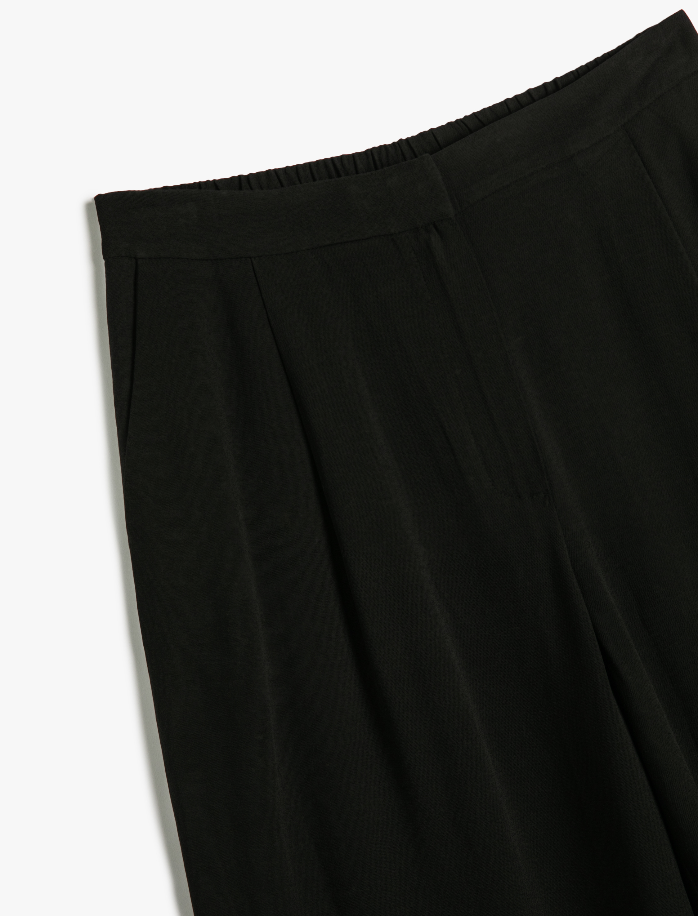   Bol Paça Pantolon Viskon Keten Karışımlı Normal Bel