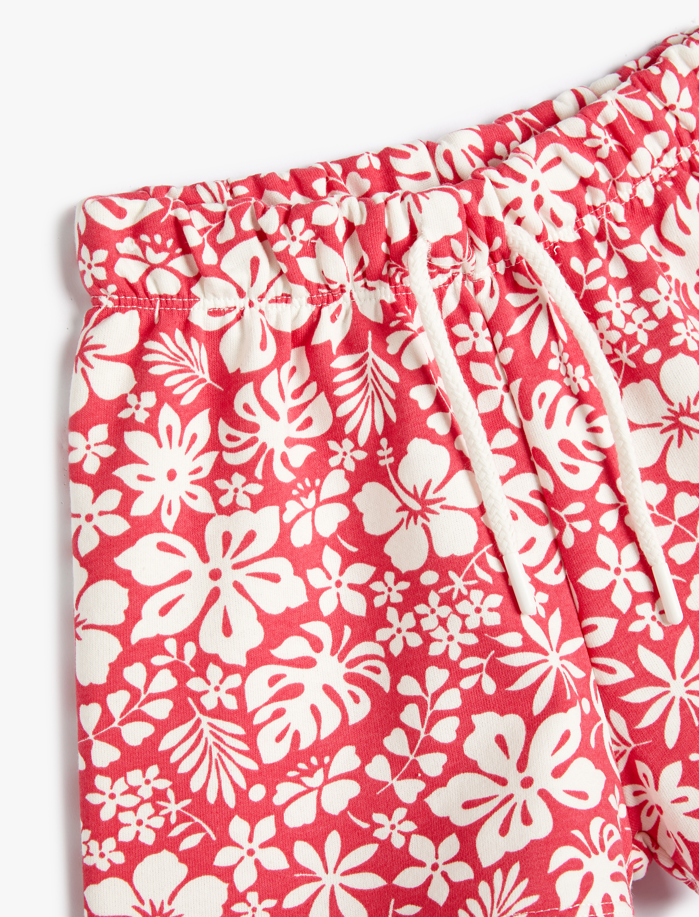  Kız Çocuk Çiçekli Şort Beli Bağlamalı