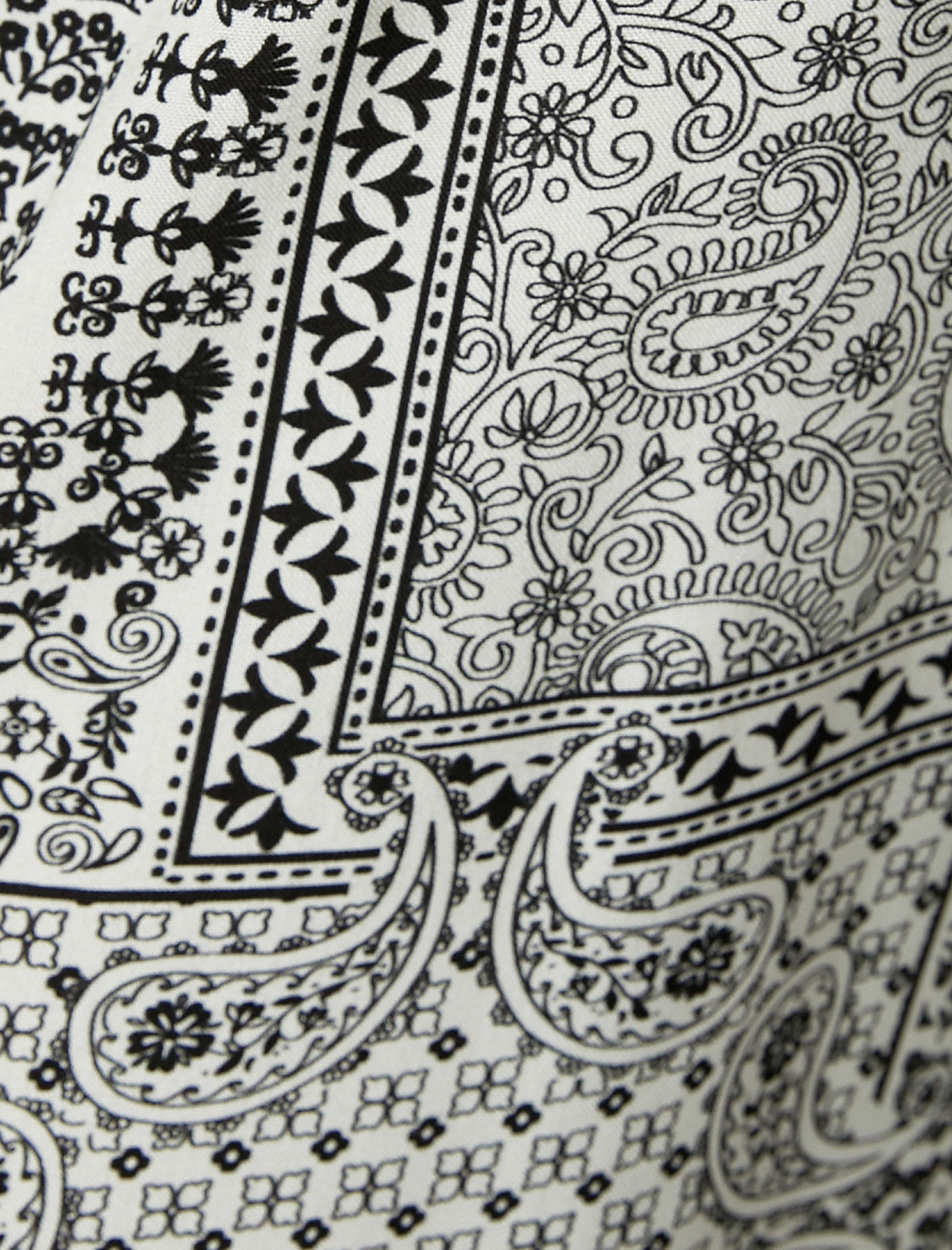   Bol Paça Rahat Kesim Pantolon Geometrik Desenli Beli Lastikli Viskoz Kumaş Karışımlı