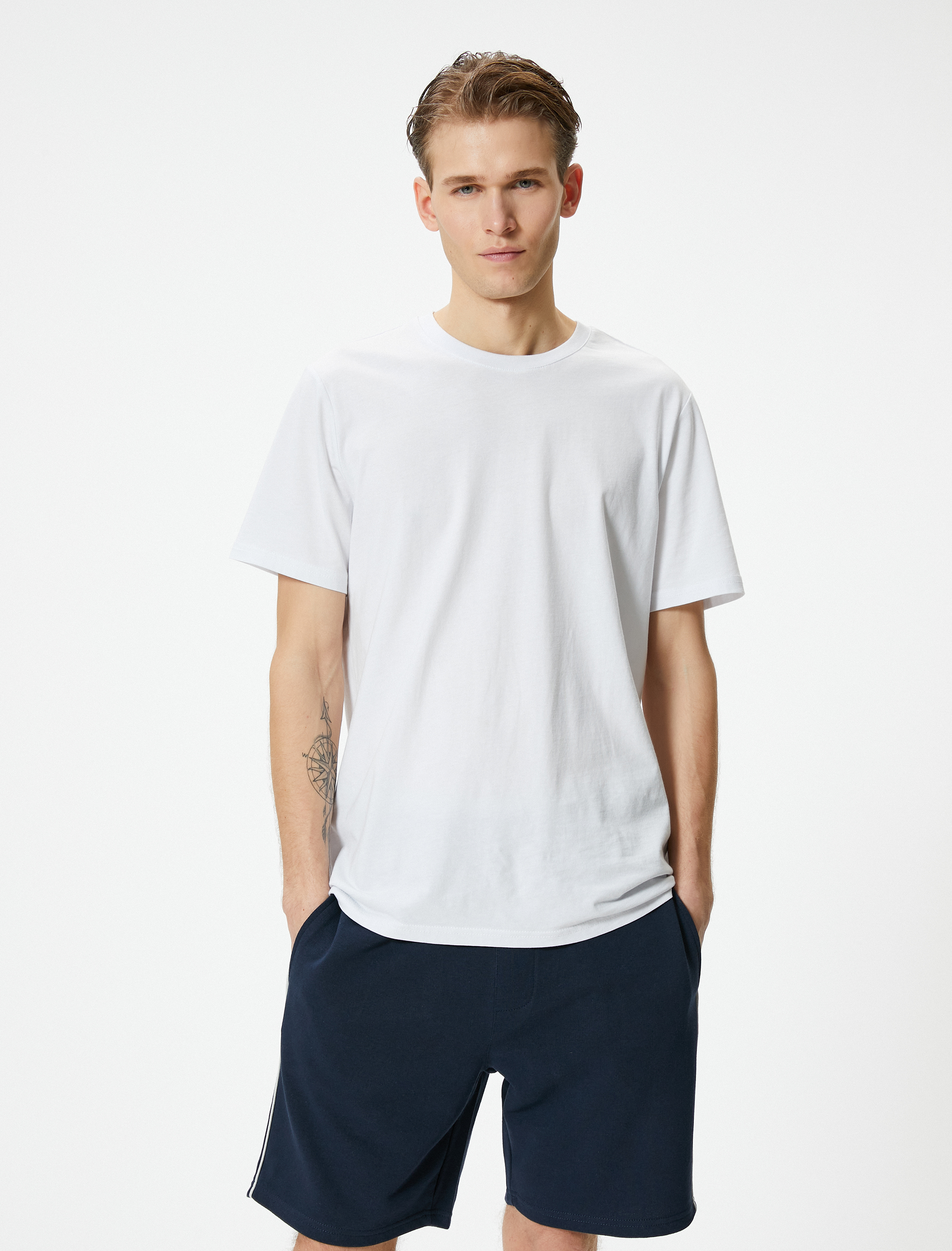   Bermuda Şort Beli Lastikli Cep Detaylı Biyeli