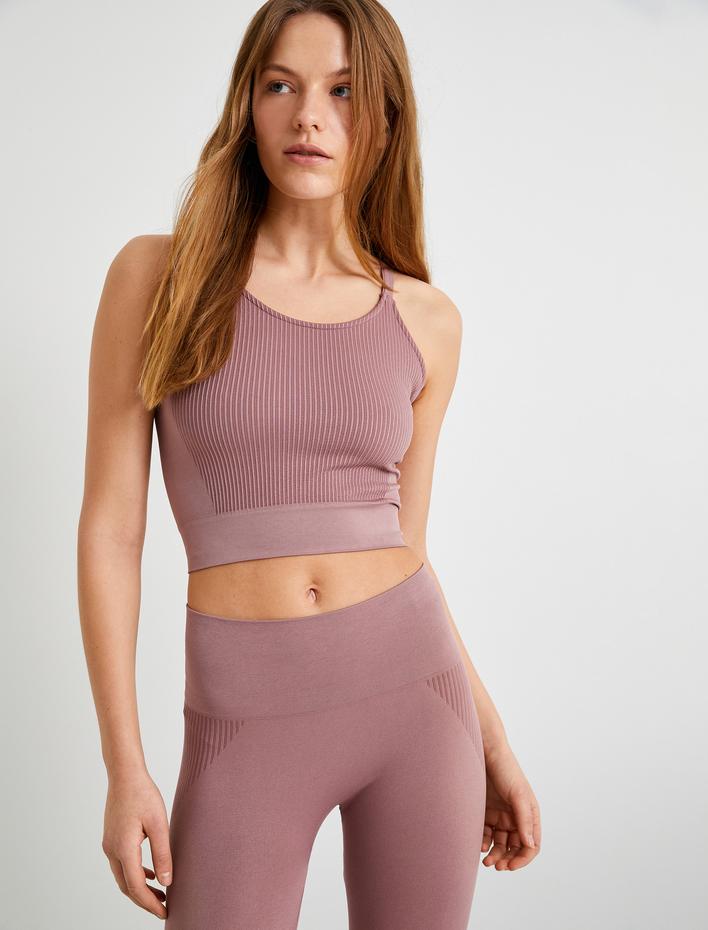  İnce Çapraz Askılı Sporcu Sütyeni Kapsız Slim Fit