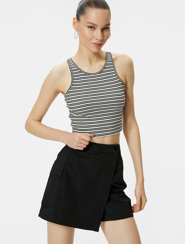  Şort Etek Kargo Cepli Paraşüt Kumaş