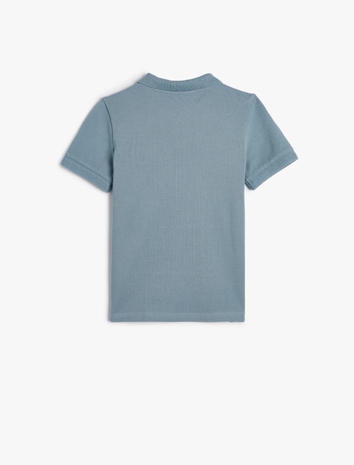 Erkek Çocuk Basic Polo Yaka Tişört Kısa Kollu Düğme Detaylı