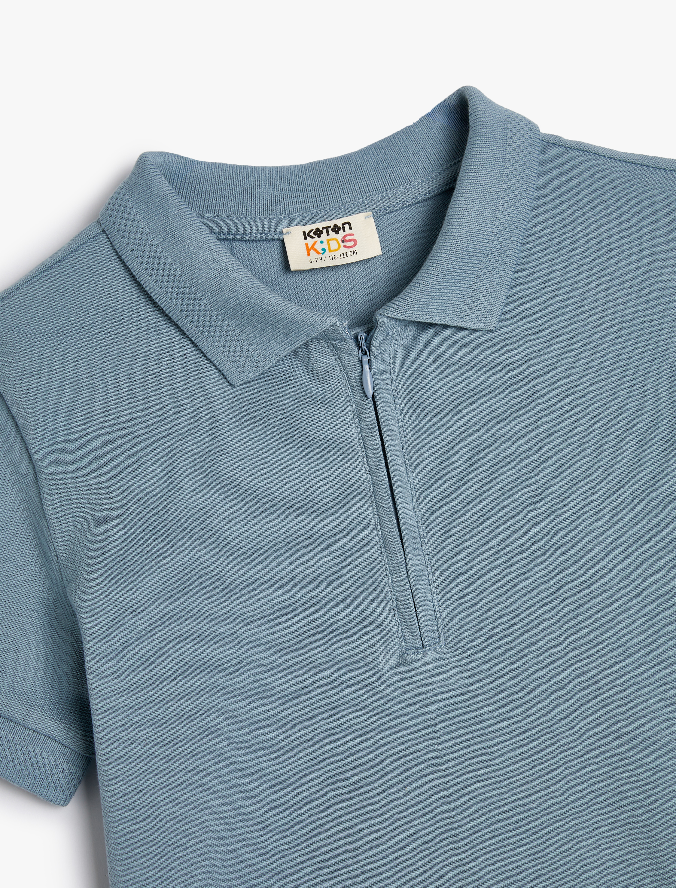  Erkek Çocuk Basic Polo Yaka Tişört Kısa Kollu Düğme Detaylı