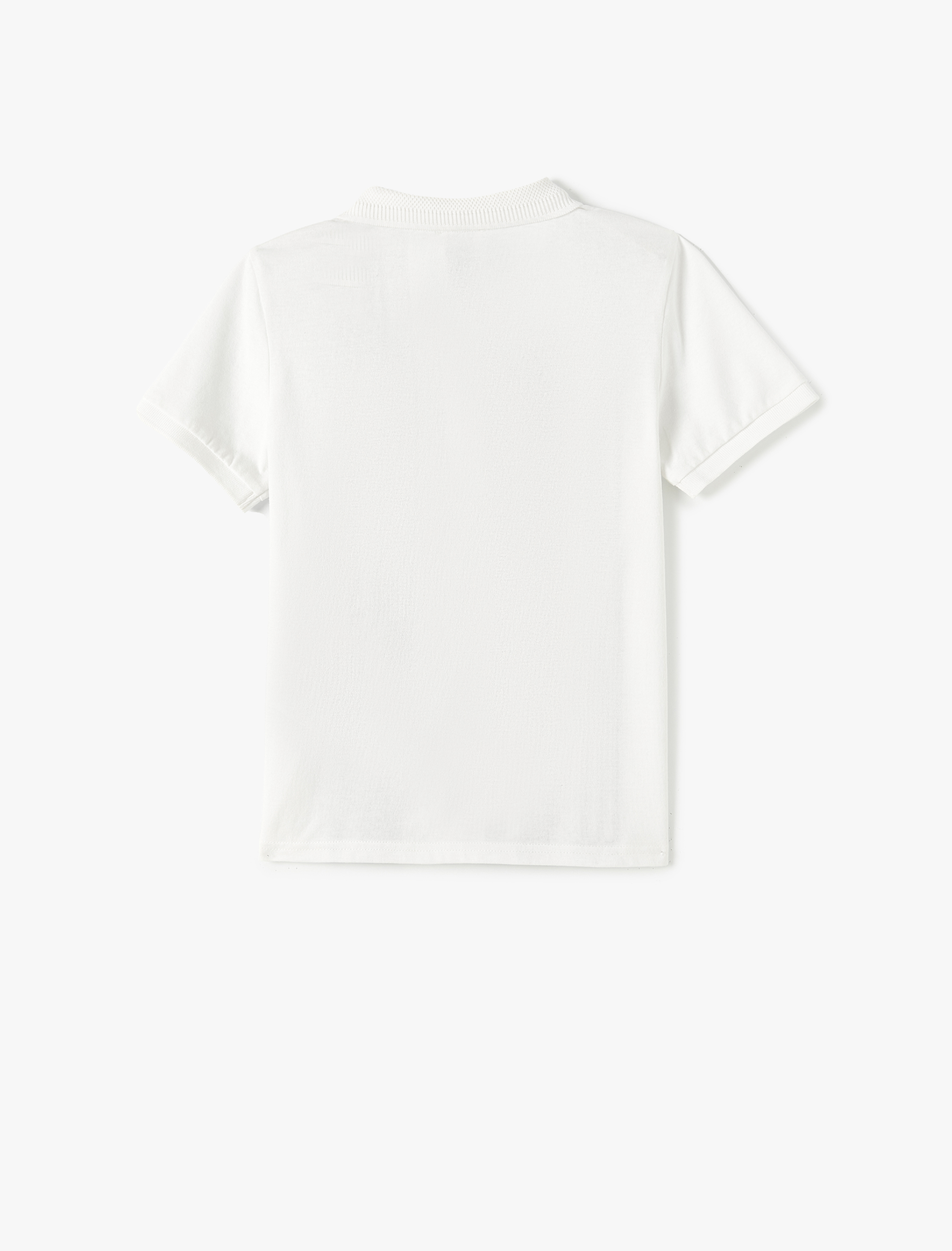  Erkek Çocuk Polo Tişört Kısa Kollu Yarım Fermuar Detaylı