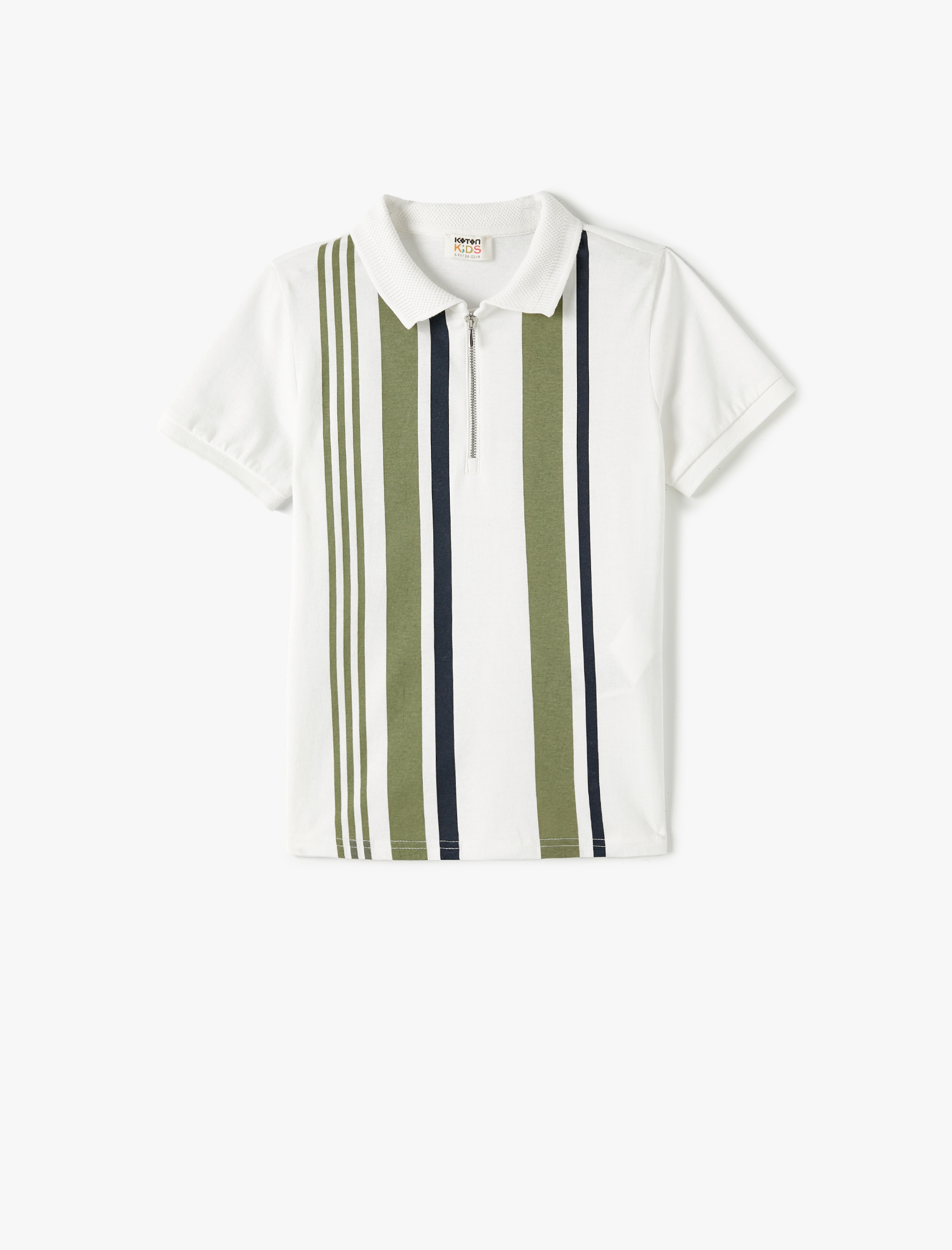  Erkek Çocuk Polo Tişört Kısa Kollu Yarım Fermuar Detaylı