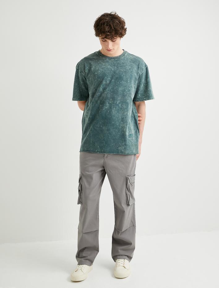  Kargo Cepli Pantolon Düğmeli Rahat Kesim Fermuar Detaylı