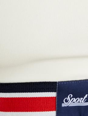 Sporcu Sütyeni Kaplı Renk Kontrastlı Bant Detaylı U Yaka Slim Fit_6