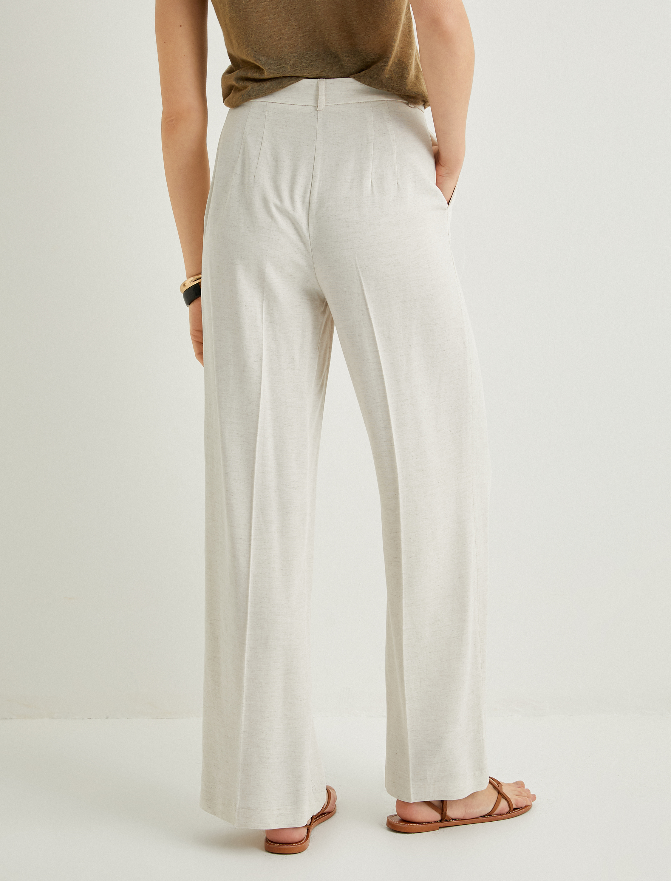   Palazzo Pantolon Bol Paça Normal Bel Viskon Karışımlı