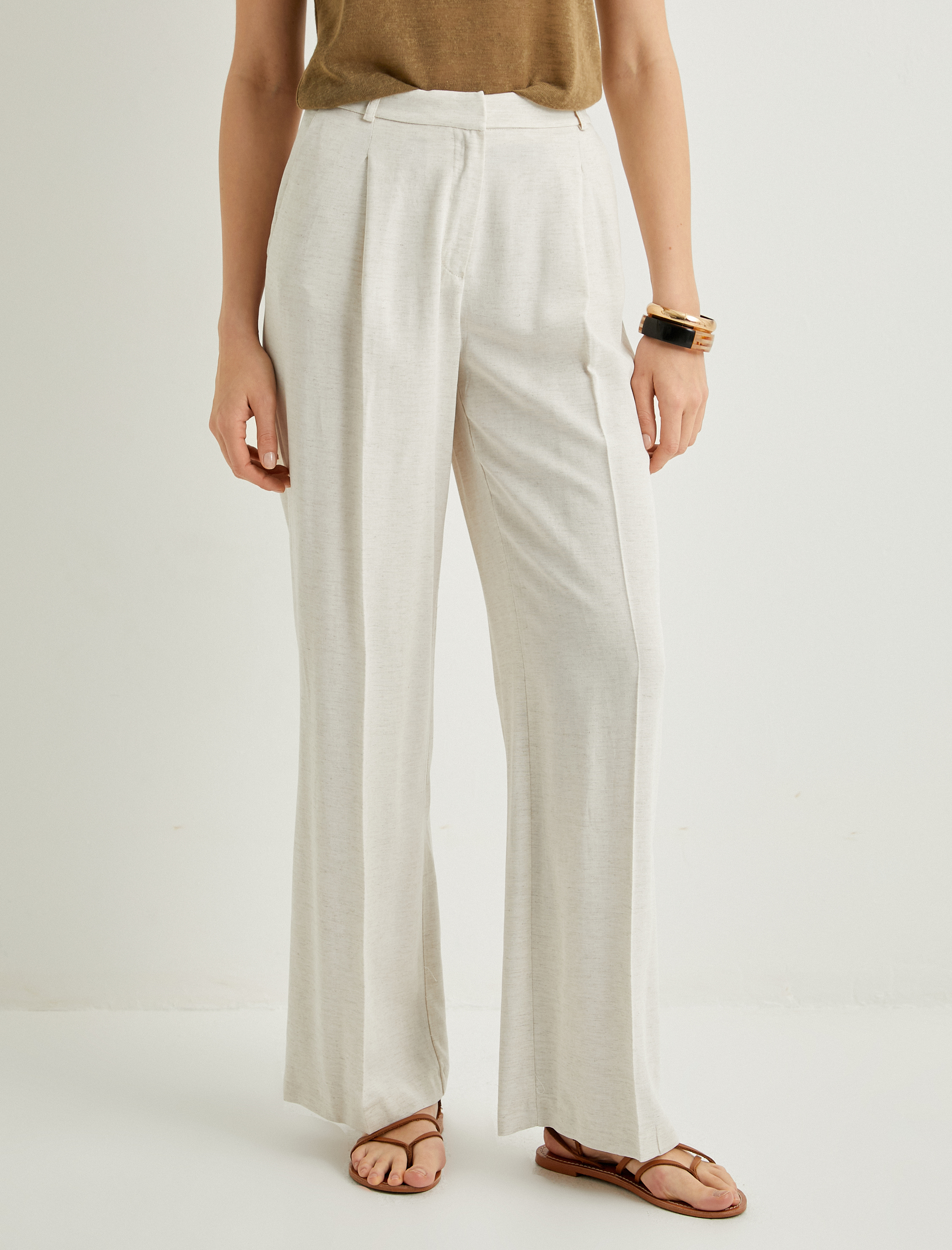   Palazzo Pantolon Bol Paça Normal Bel Viskon Karışımlı