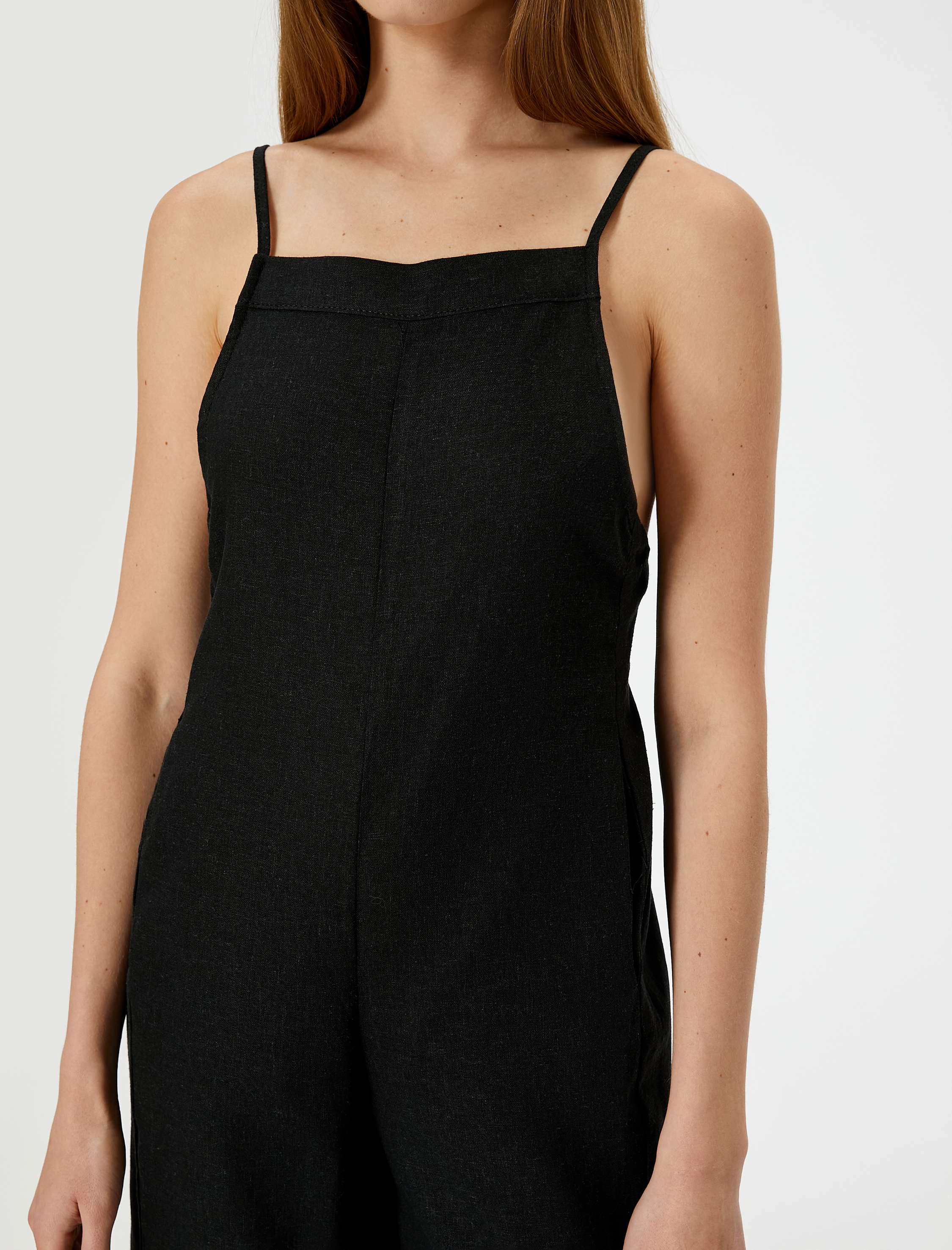   Keten Tulum Kapri Boy Cepli Arkası İnce Askılı