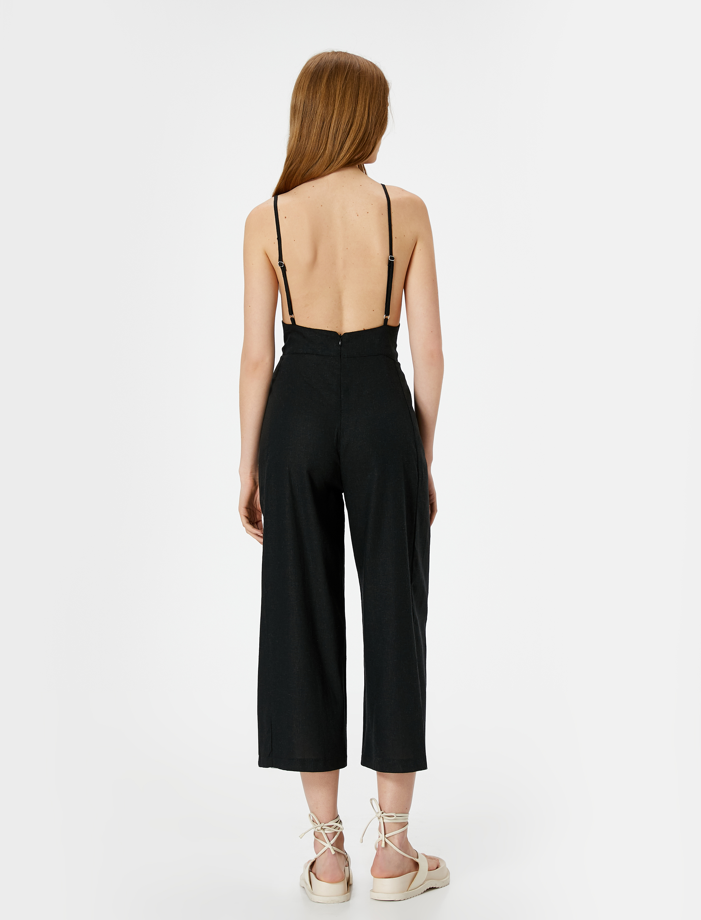   Keten Tulum Kapri Boy Cepli Arkası İnce Askılı