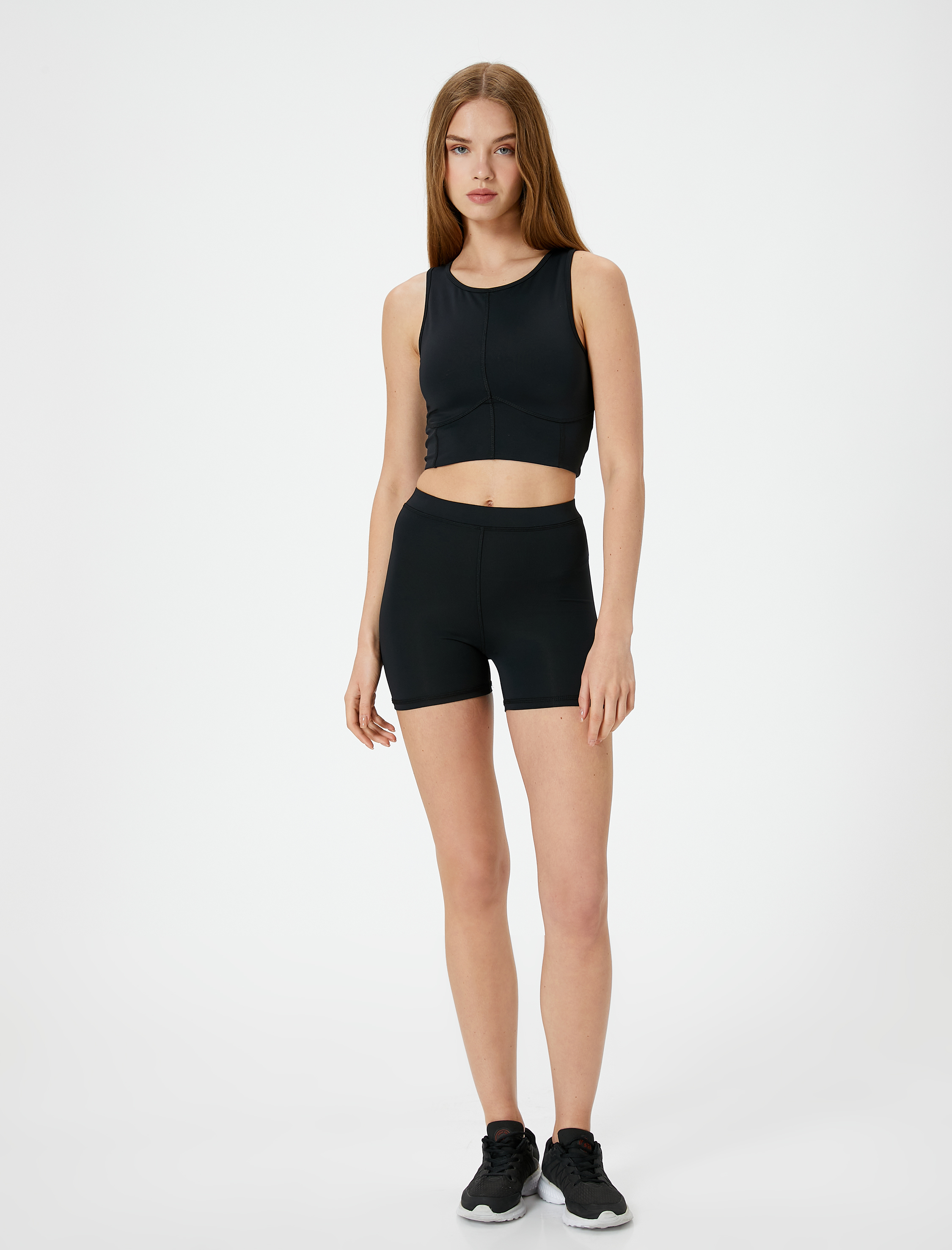 Koton Kadın Spor Kısa Tayt Standart Bel Slim Fit -1