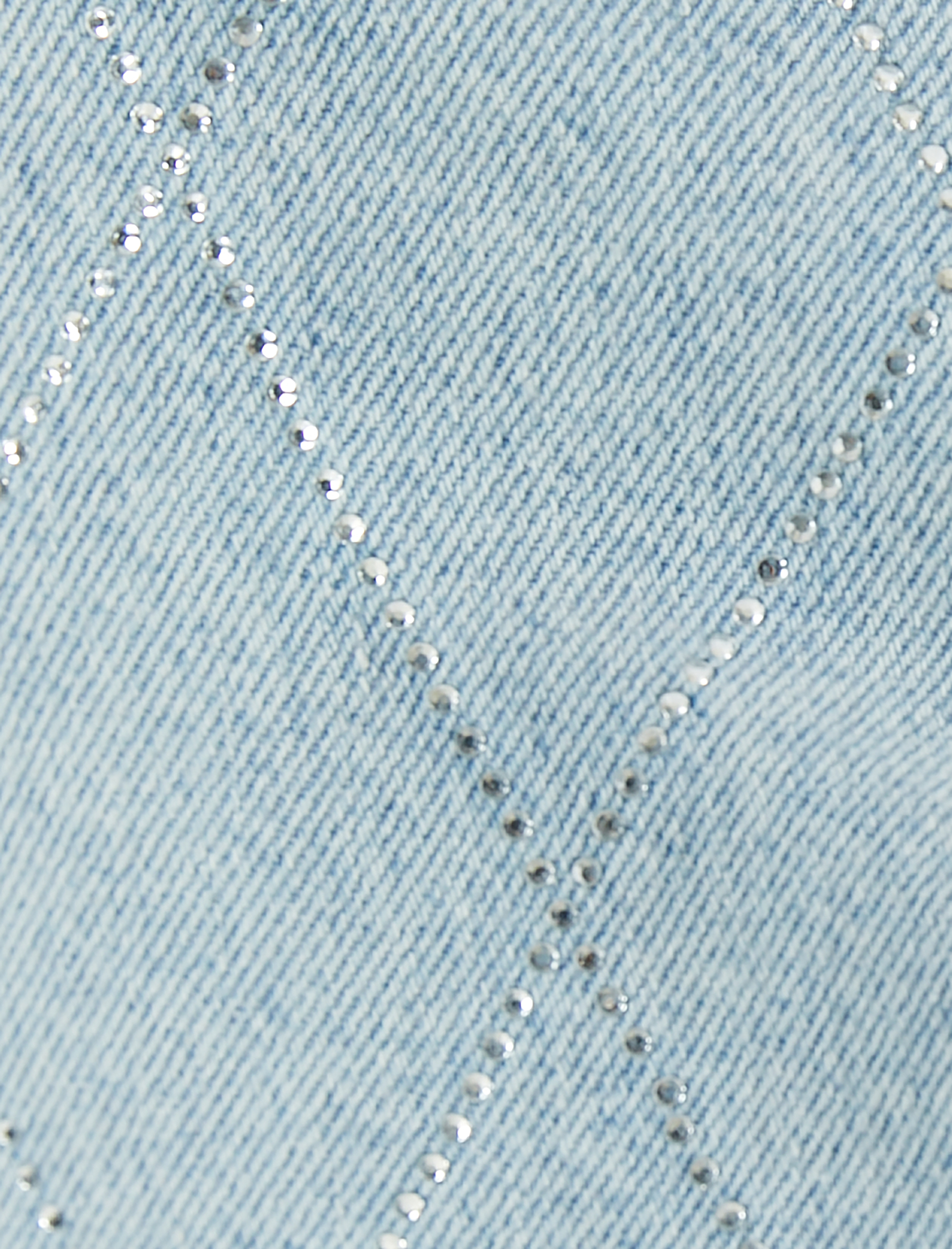   Taşlı Geniş Paça Kot Pantolon Baklava Desenli Cepli - Bianca Wide Leg Jeans