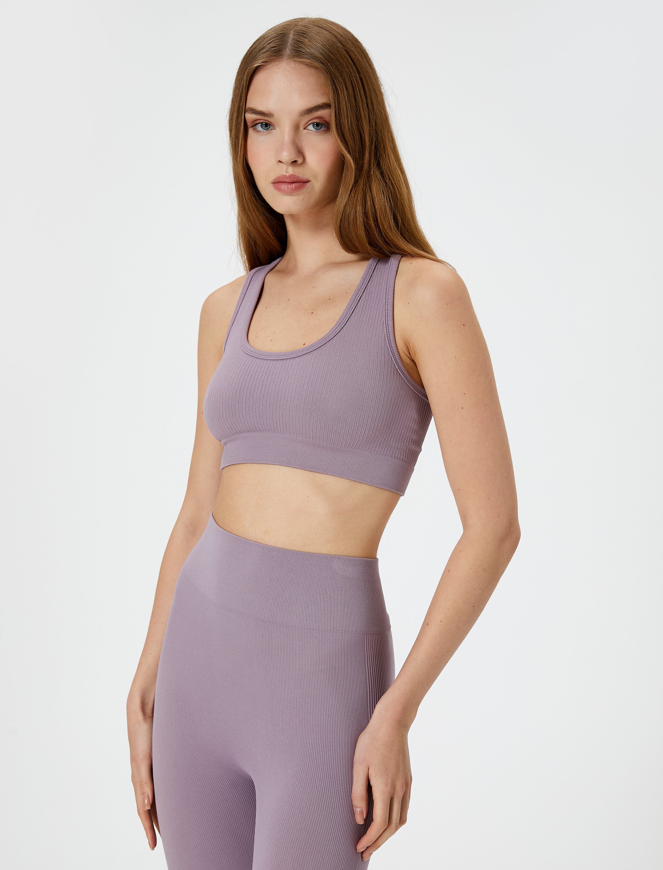   Dokuma Fitilli Sporcu Sütyeni Dikişsiz Kapsız Slim Fit