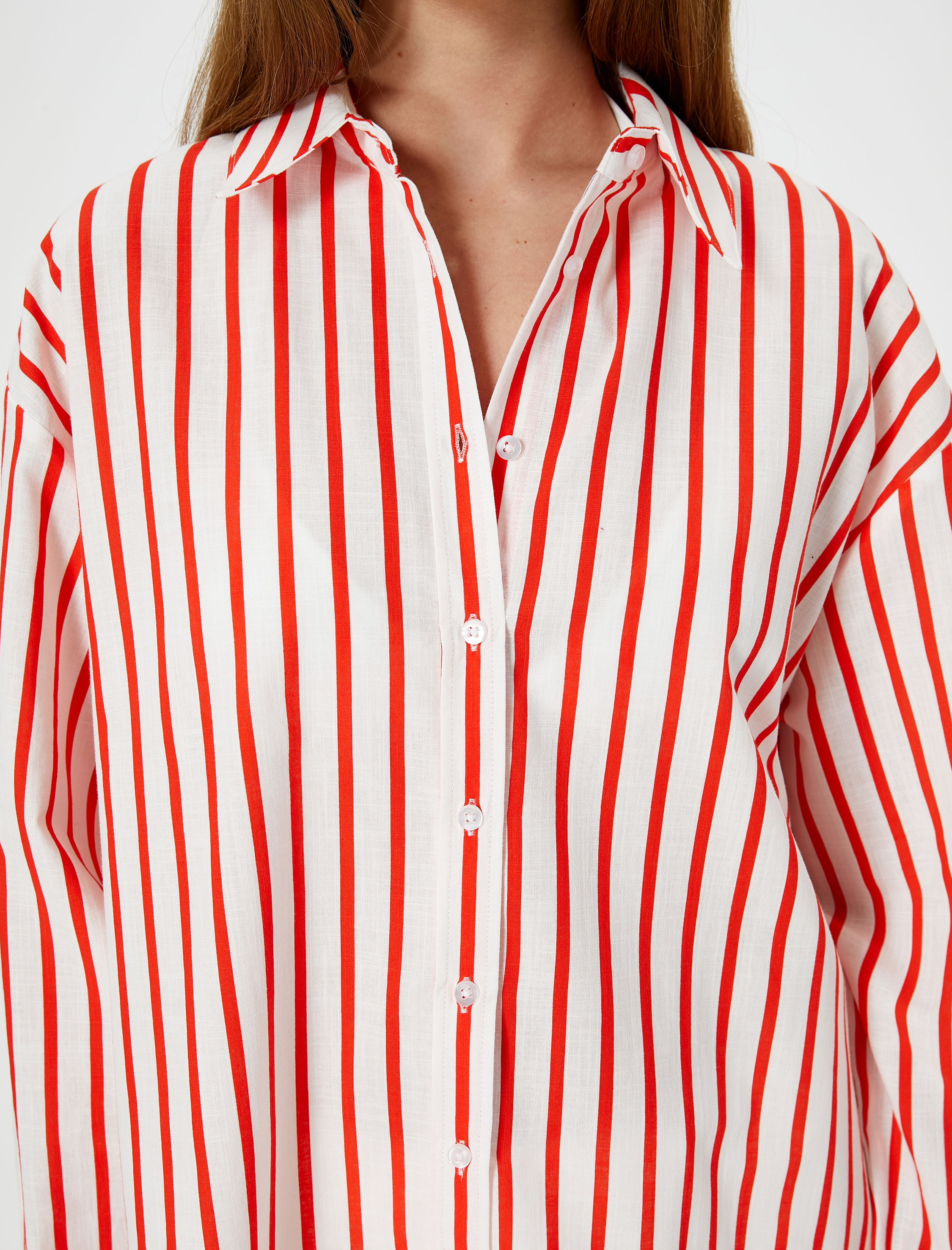   Oversize Gömlek Uzun Kollu Klasik Yaka