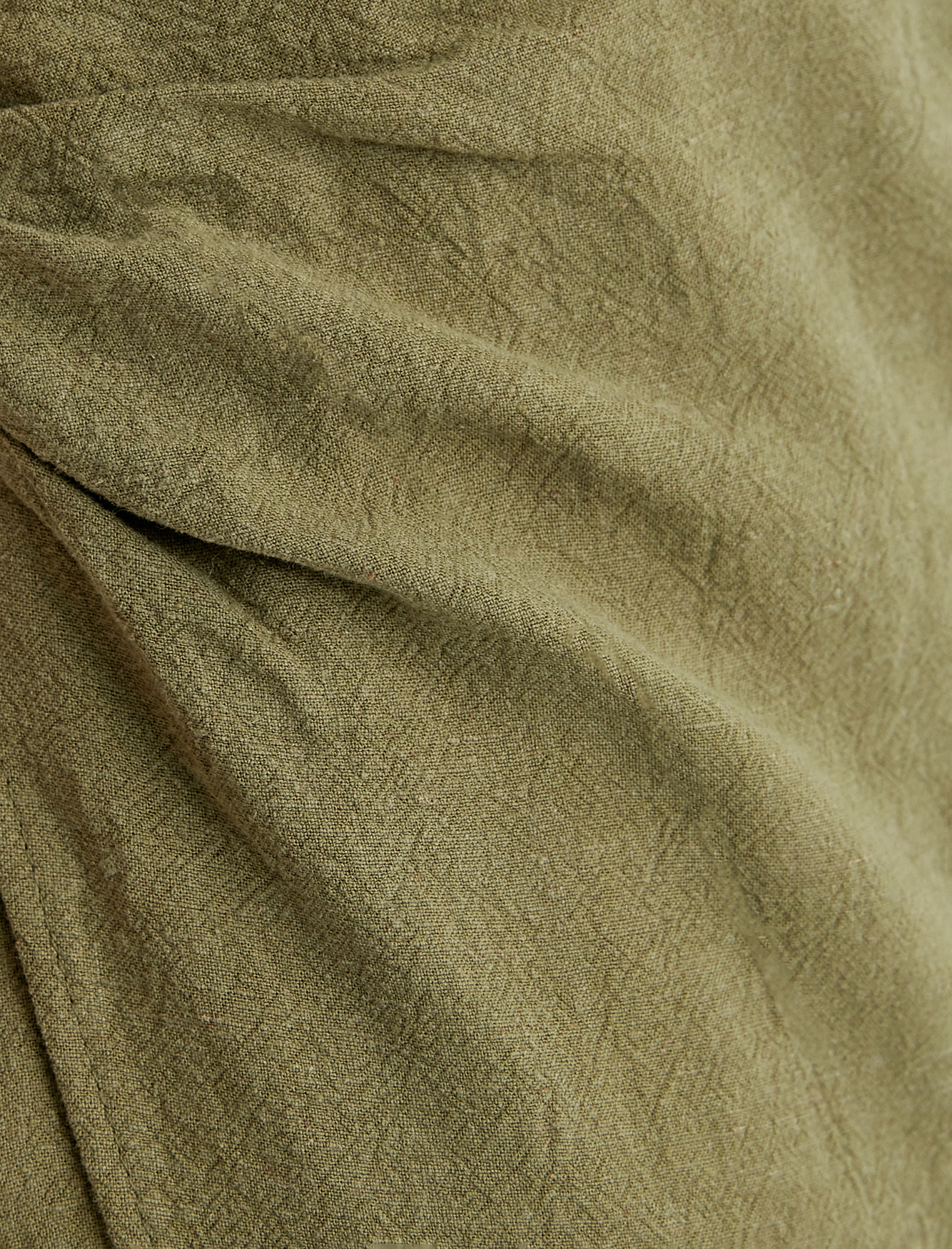   Keten Karışımlı Elbise Mini İnce Askılı Boncuklu