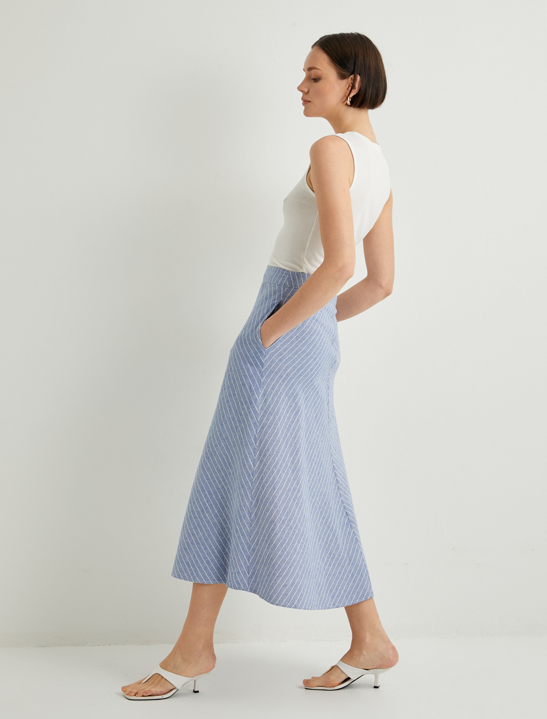   A Kesim Midi Etek Normal Bel