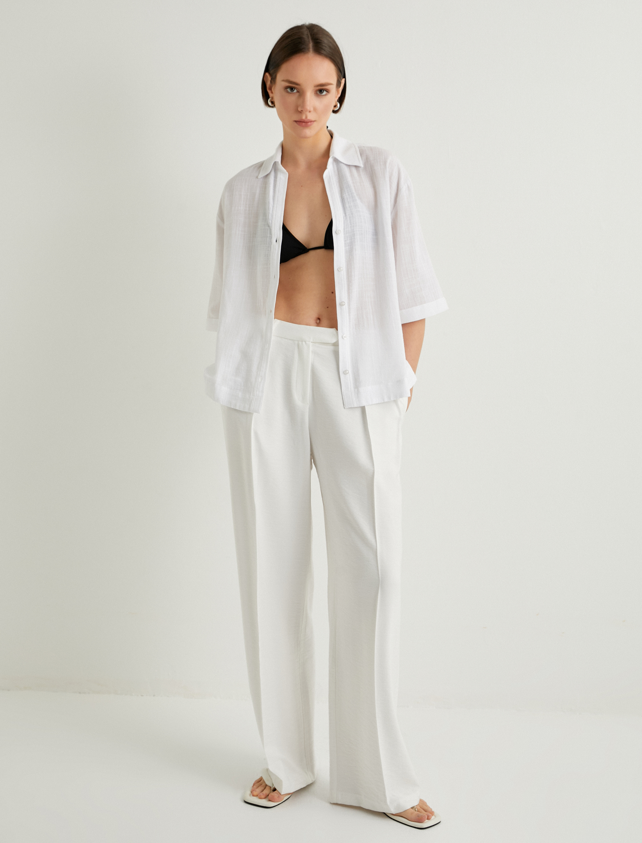   Kısa Kollu Gömlek Düğmeli Basic Regular Fit