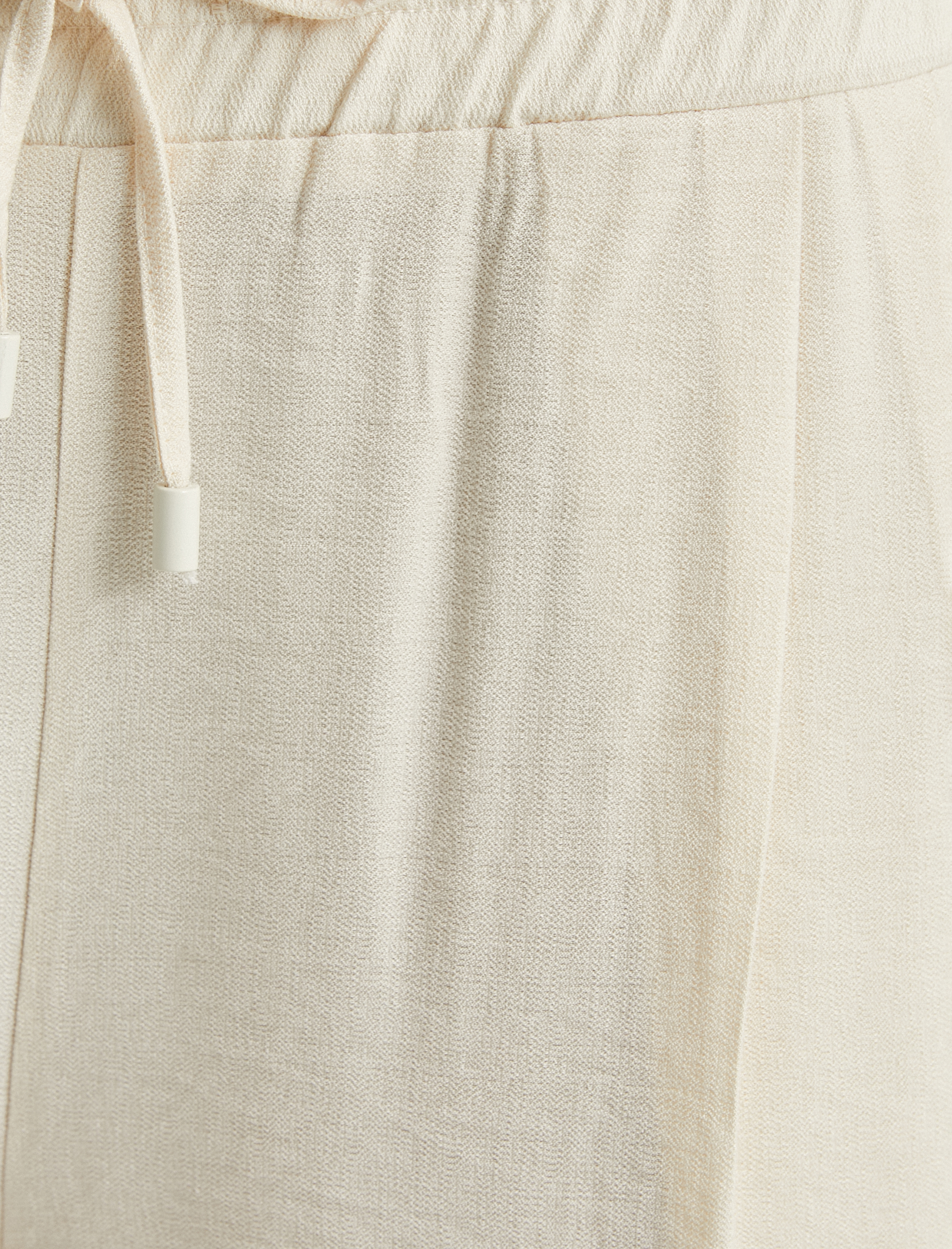   Bol Paça Pantolon Beli Bağcıklı Cepli Viskon