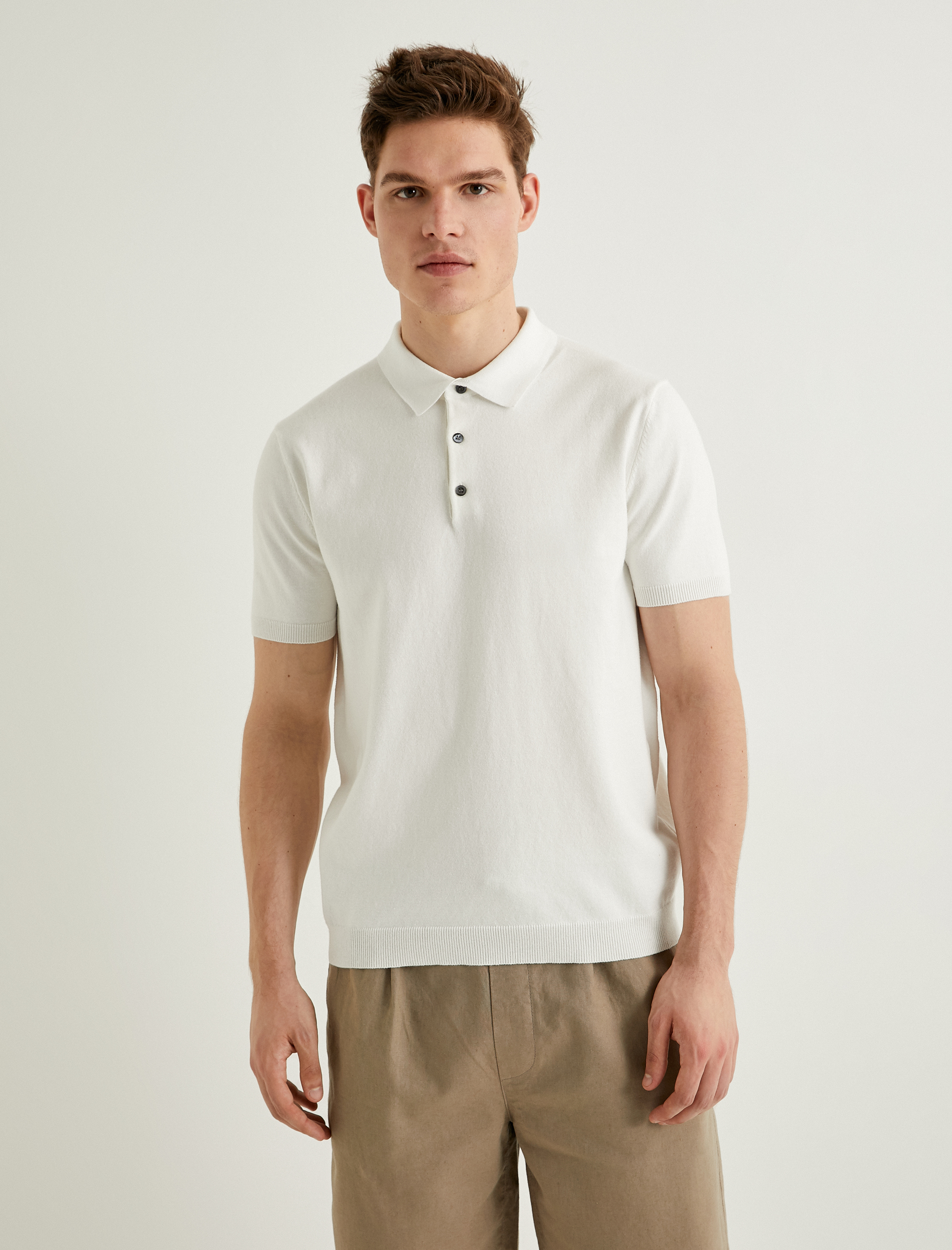   Polo Yaka Triko Tişört Kısa Kollu Düğmeli