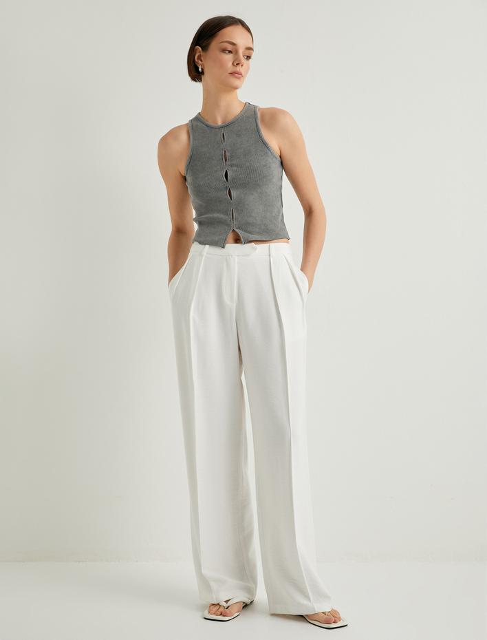  Fitilli Halter Yaka Atlet Pencere Detaylı