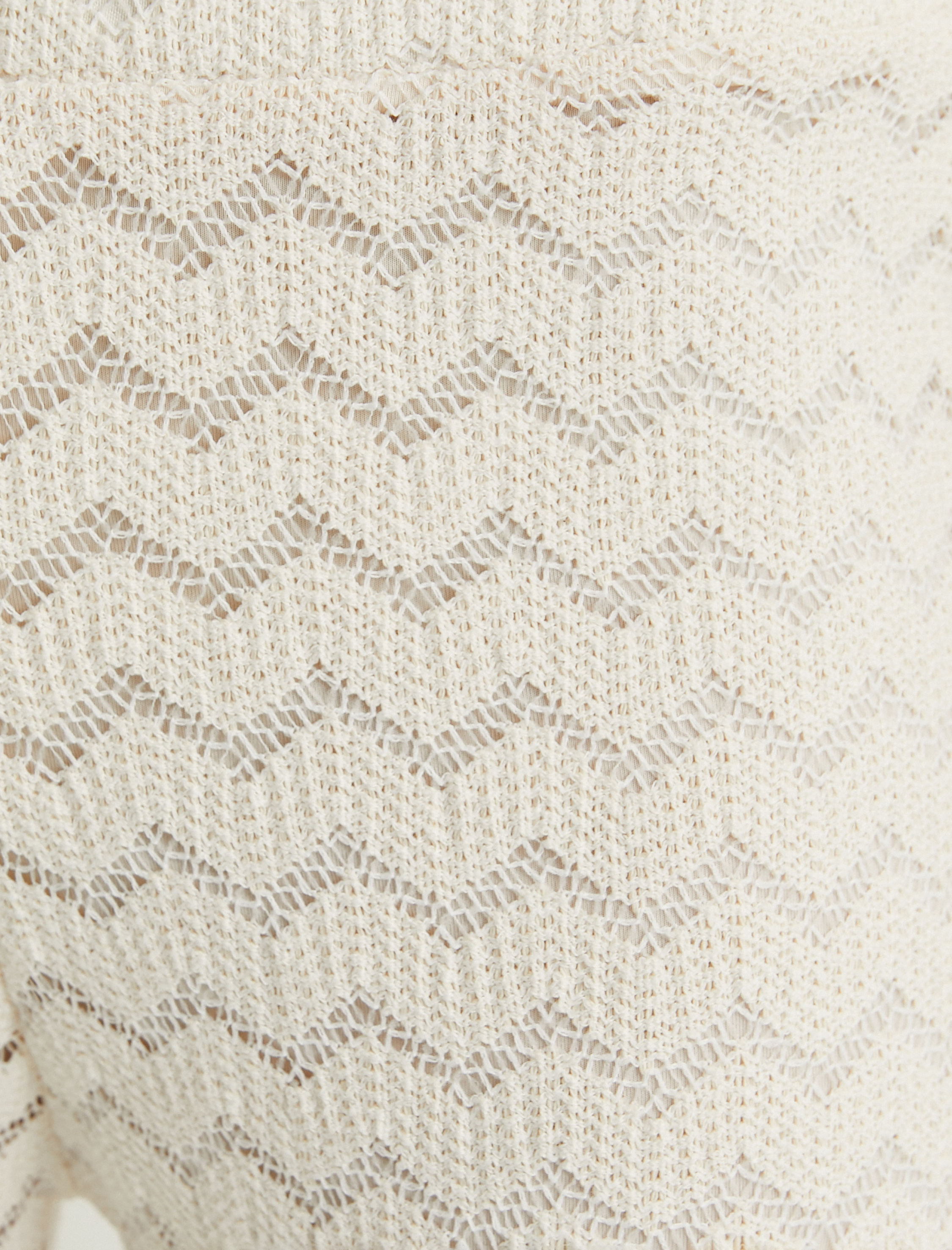   Kroşe Pantolon Bol Paça Standart Bel Kısa Astarlı