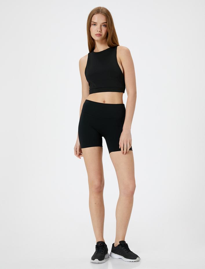  Spor Kısa Tayt Standart Bel Slim Fit