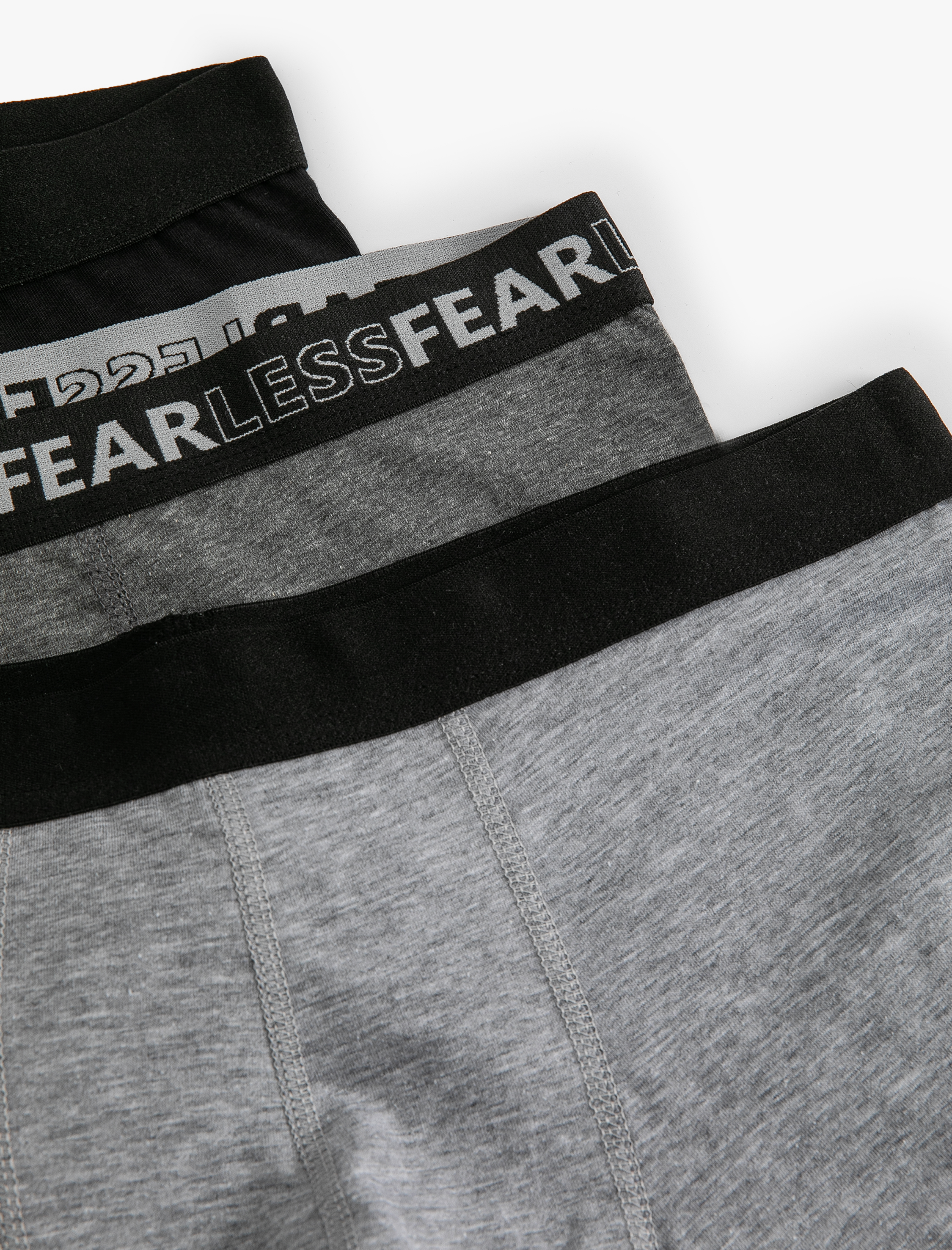 3'lü Boxer Seti Slogan Baskılı Çok Renkli Pamuklu