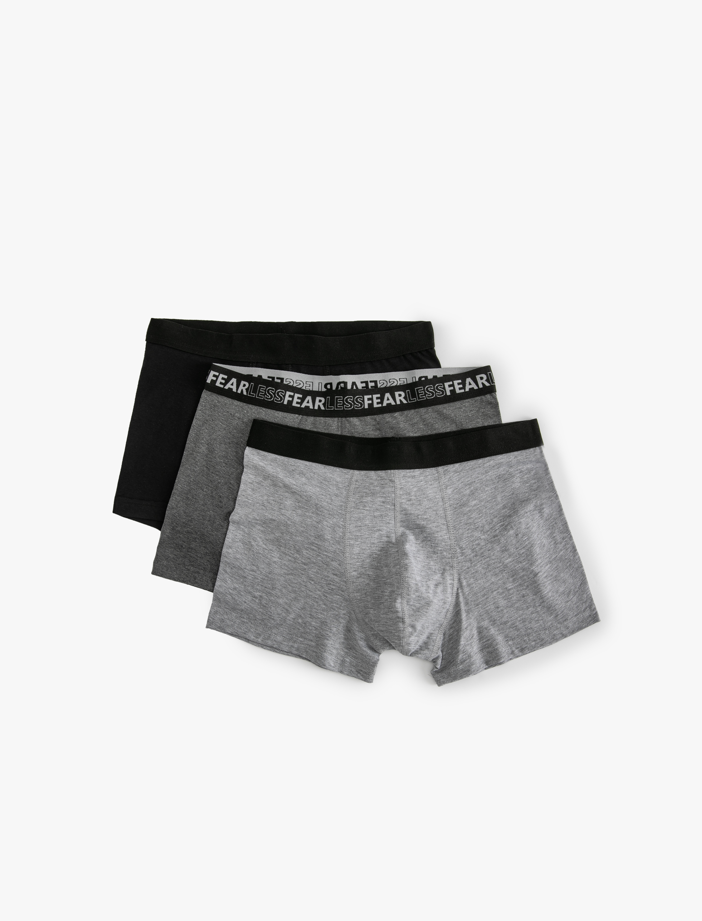 3'lü Boxer Seti Slogan Baskılı Çok Renkli Pamuklu