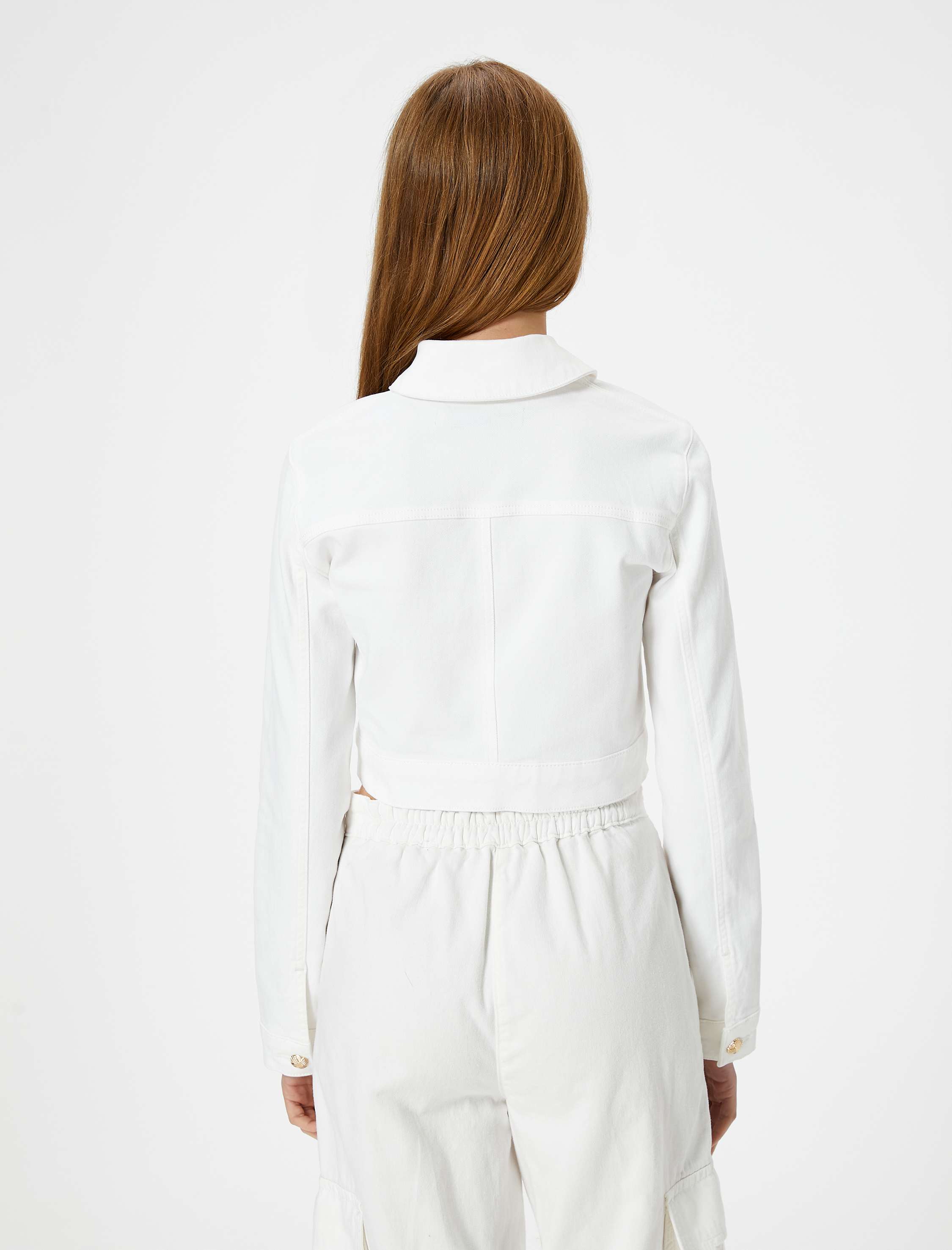   Kısa Kot Ceket Gold Düğme Detaylı