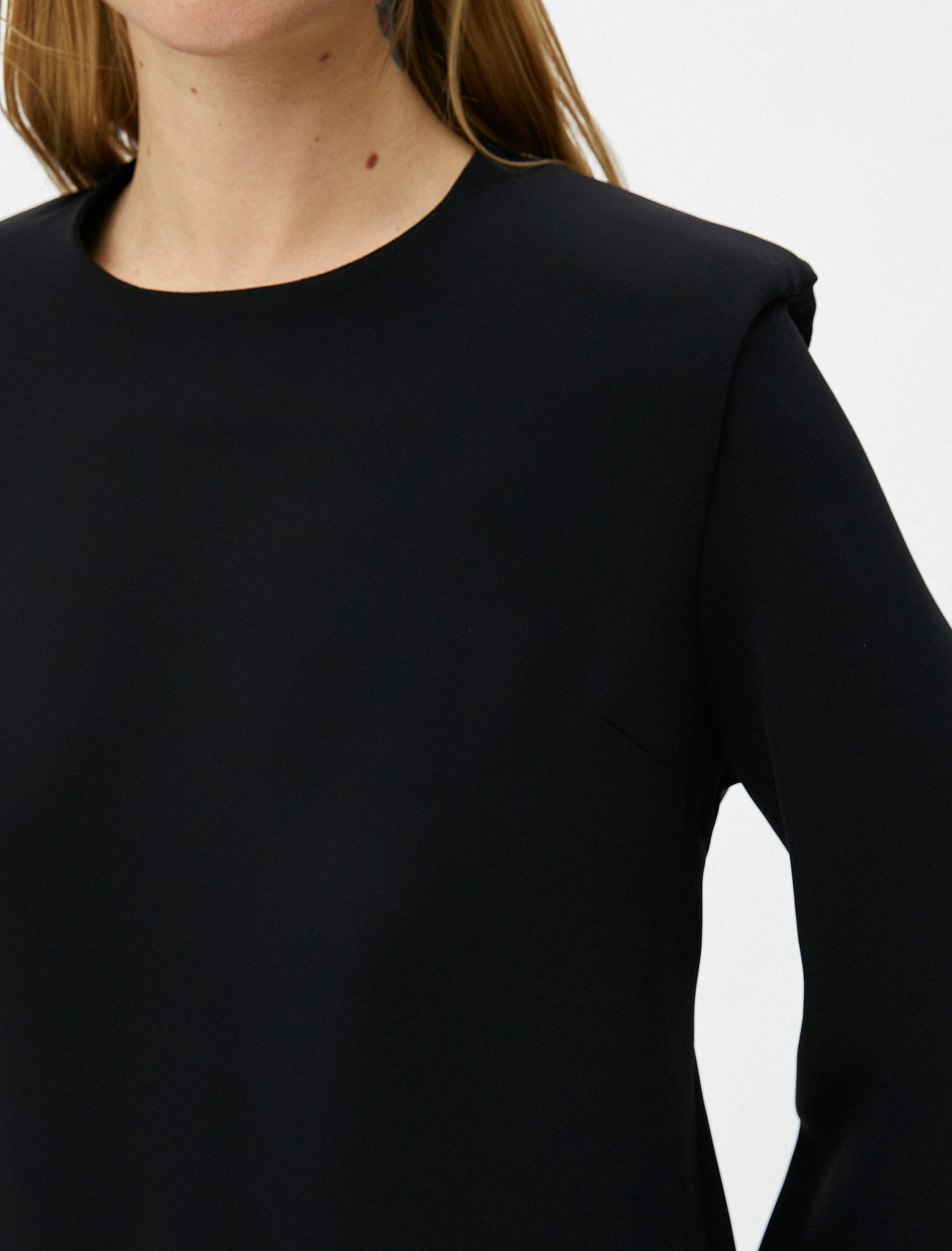   Vatkalı Elbise Uzun Kollu Mini