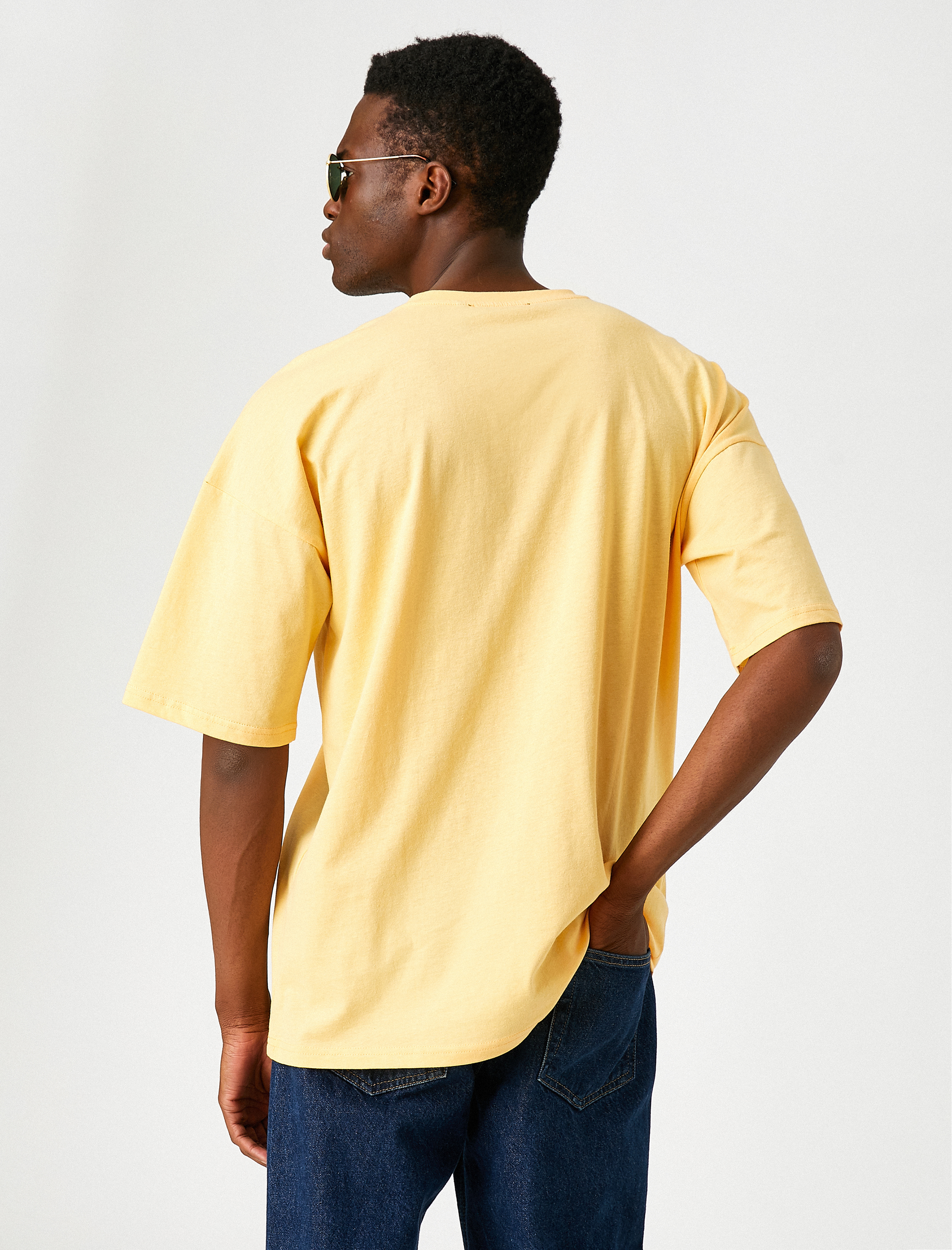   Basic Oversize Tişört Bisiklet Yaka