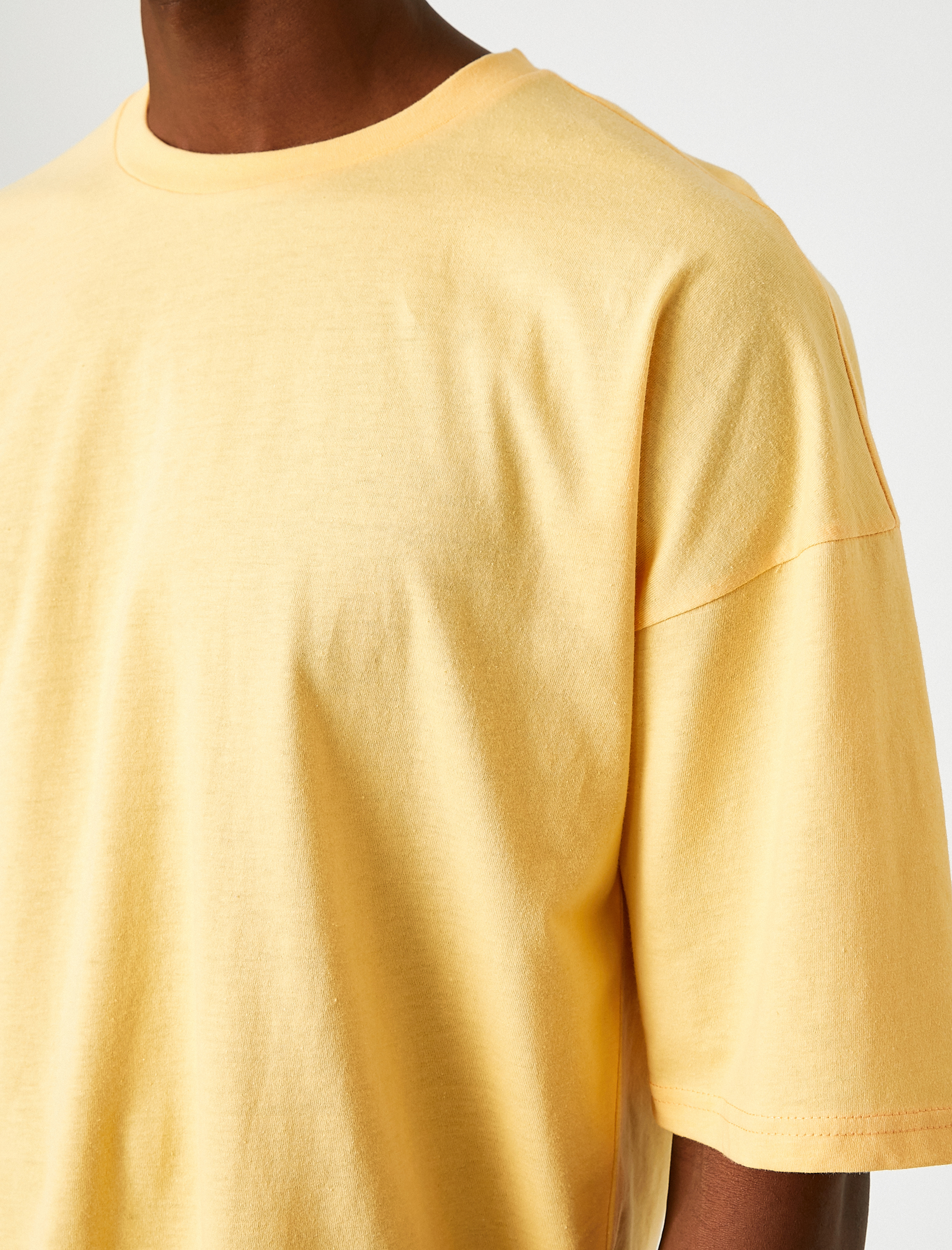   Basic Oversize Tişört Bisiklet Yaka