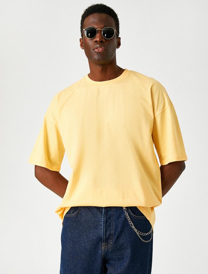  Basic Oversize Tişört Bisiklet Yaka