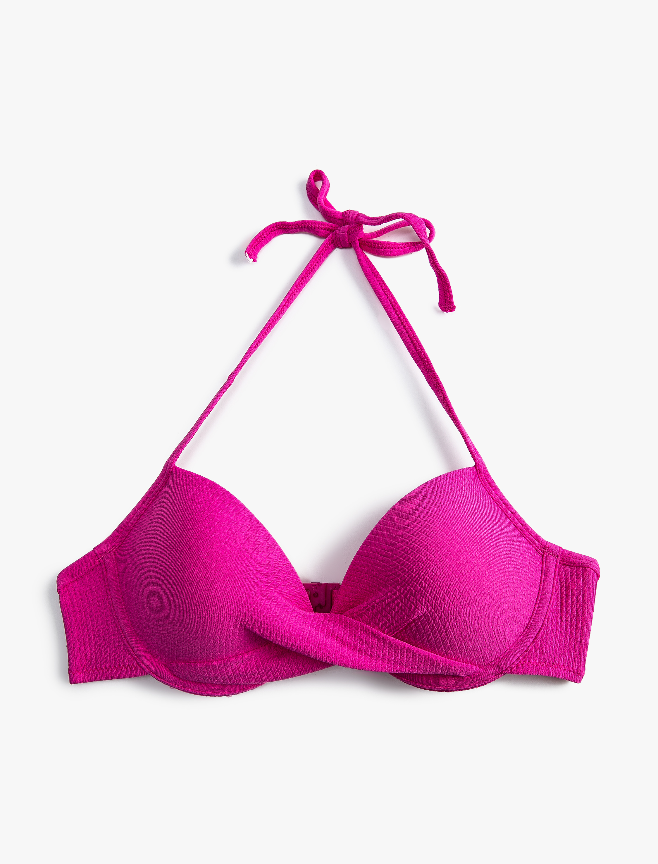   Boyundan Bağlamalı Bikini Üstü Dokulu