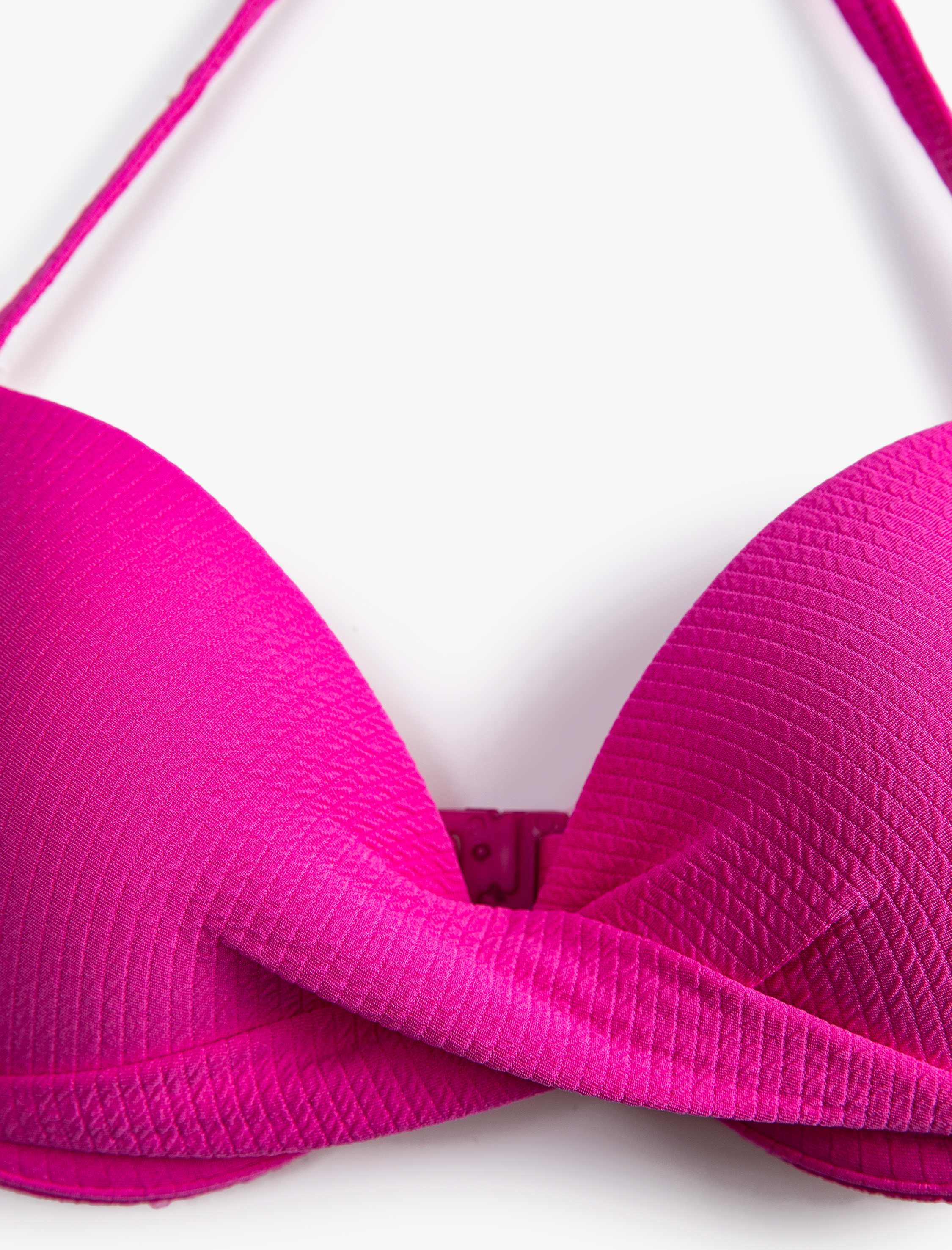   Boyundan Bağlamalı Bikini Üstü Dokulu