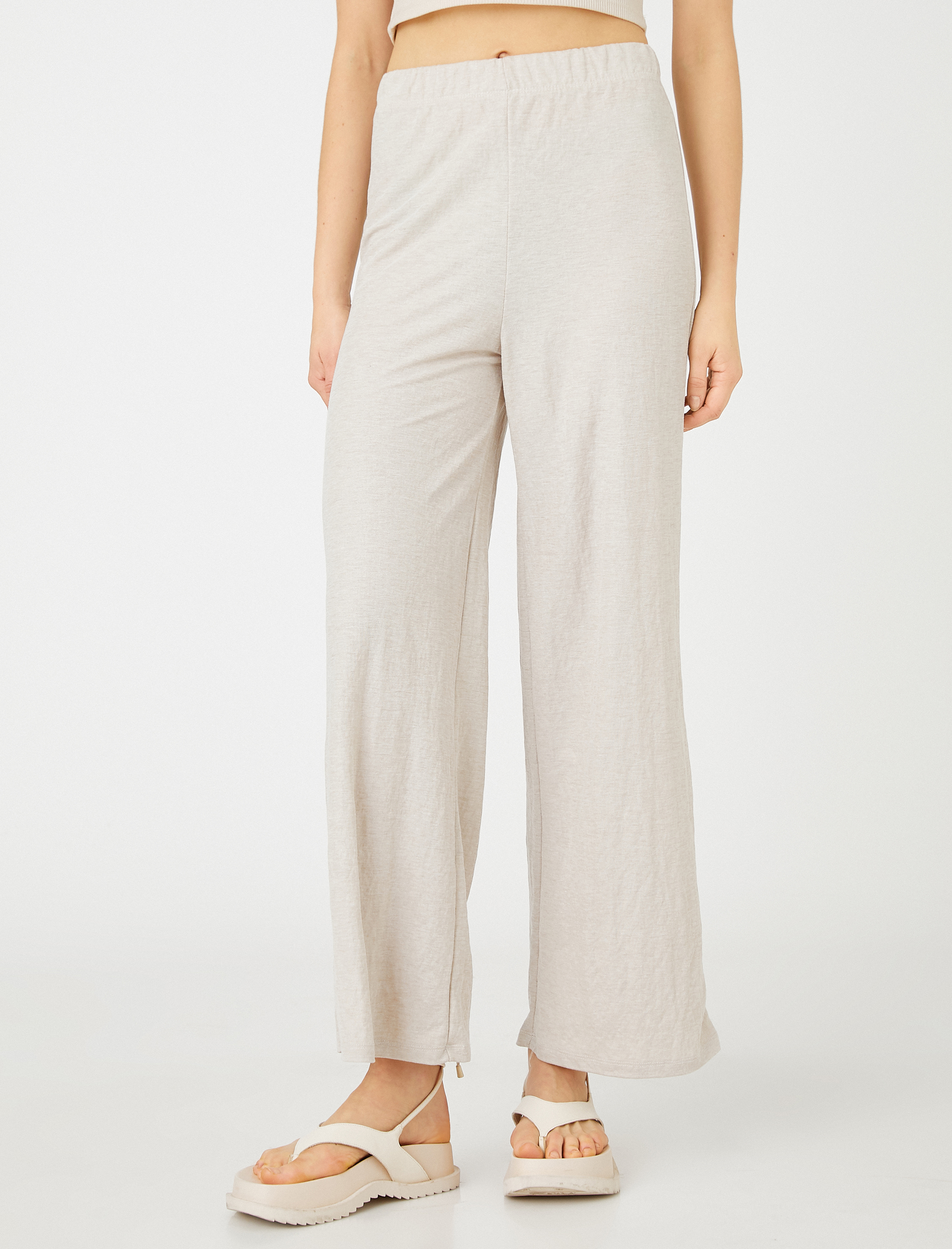   Bol Paça Pantolon Rahat Kesim Beli Lastikli