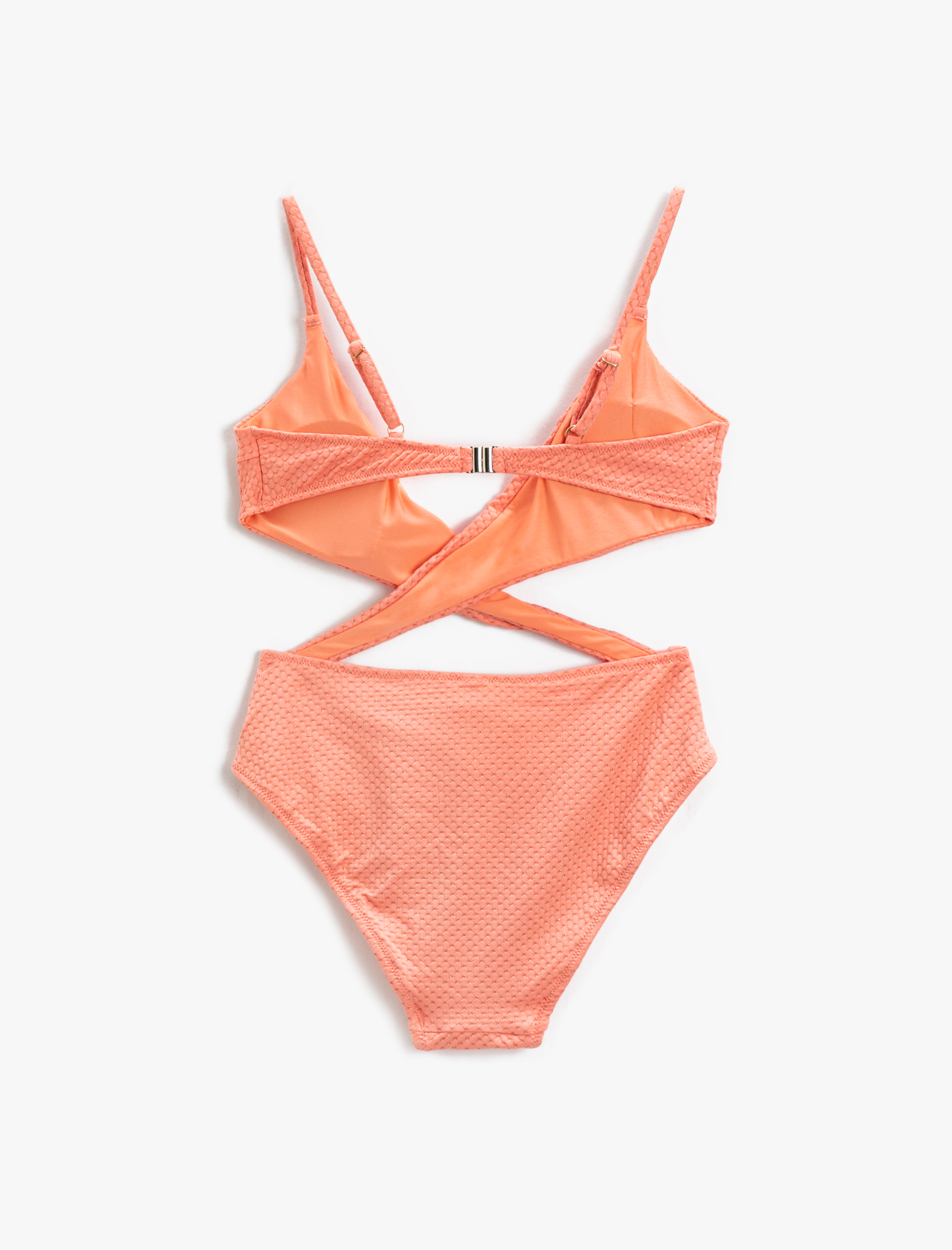   Pencere Detaylı Mayo Dokulu İnce Askılı Kaplı