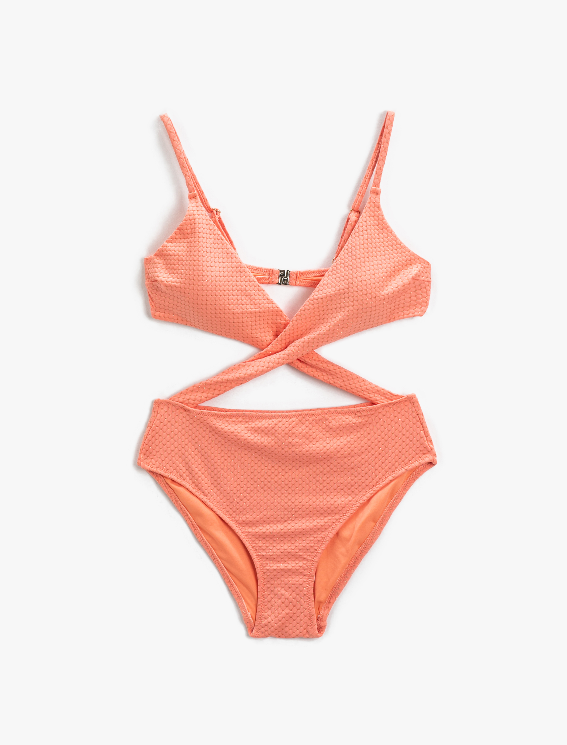   Pencere Detaylı Mayo Dokulu İnce Askılı Kaplı