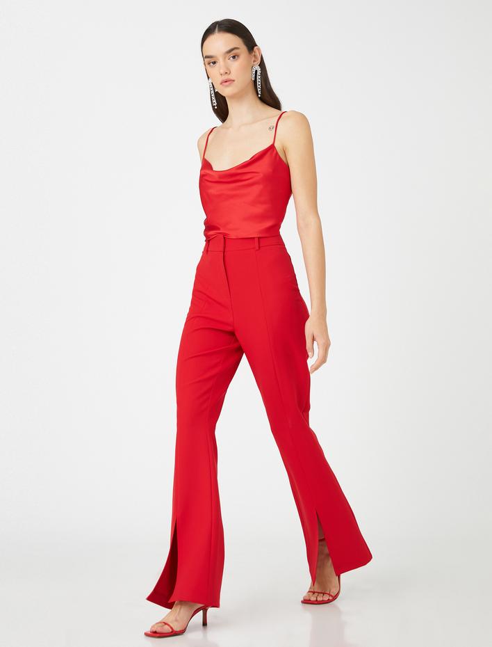  Askılı Saten Abiye Bluz Sırtı Bağlama Detaylı