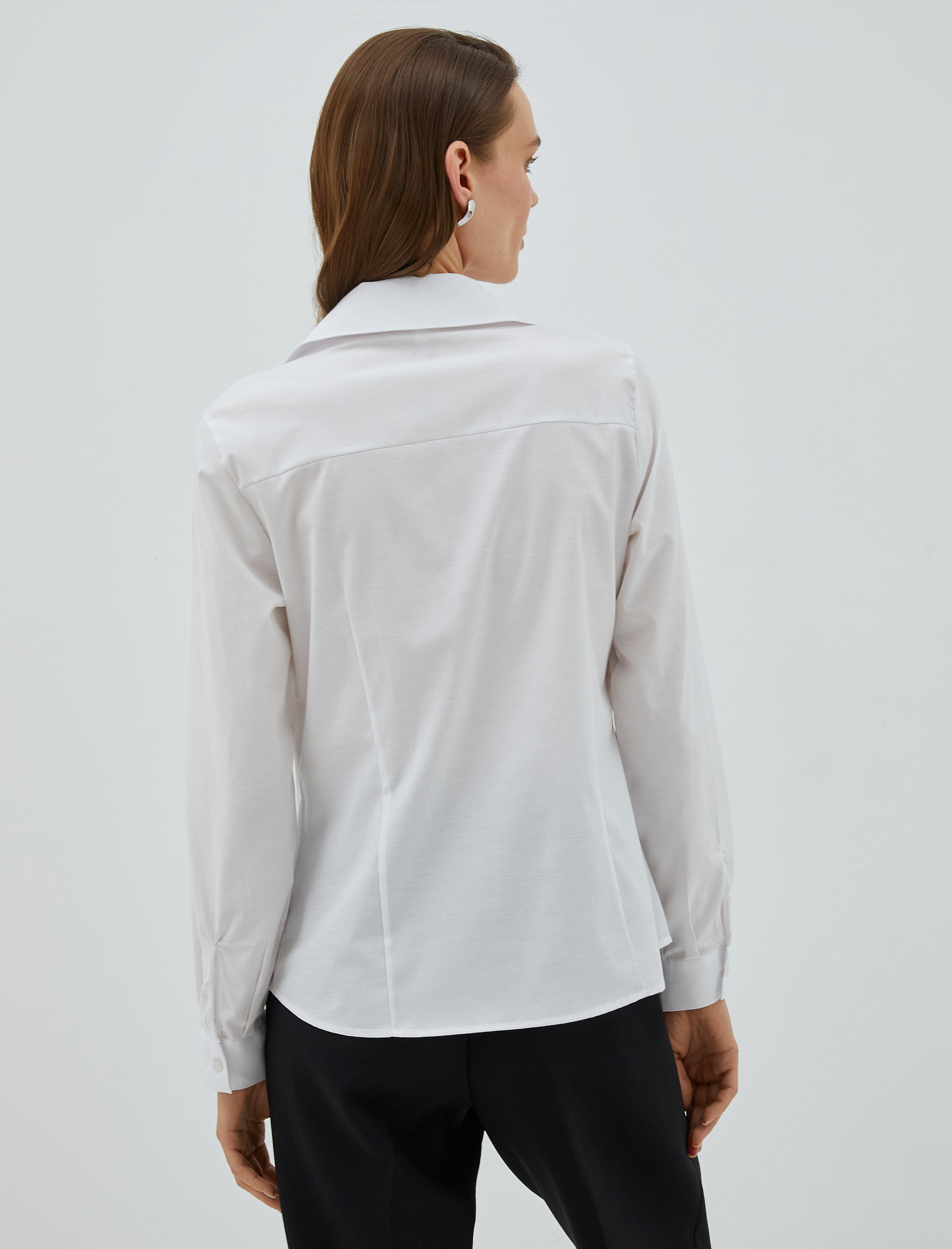   Basic Uzun Kollu Gömlek Dikiş Detaylı