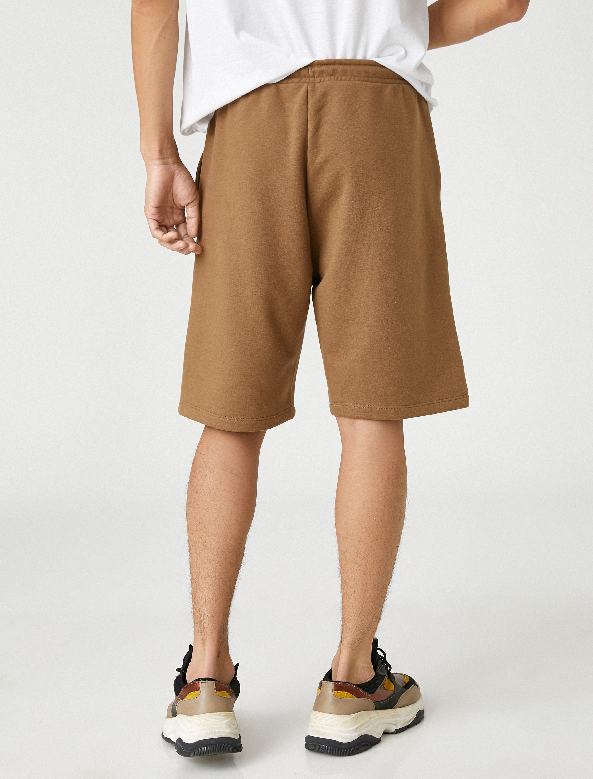   Basic Şort Beli Bağcıklı Slogan Etiket Baskılı Cepli