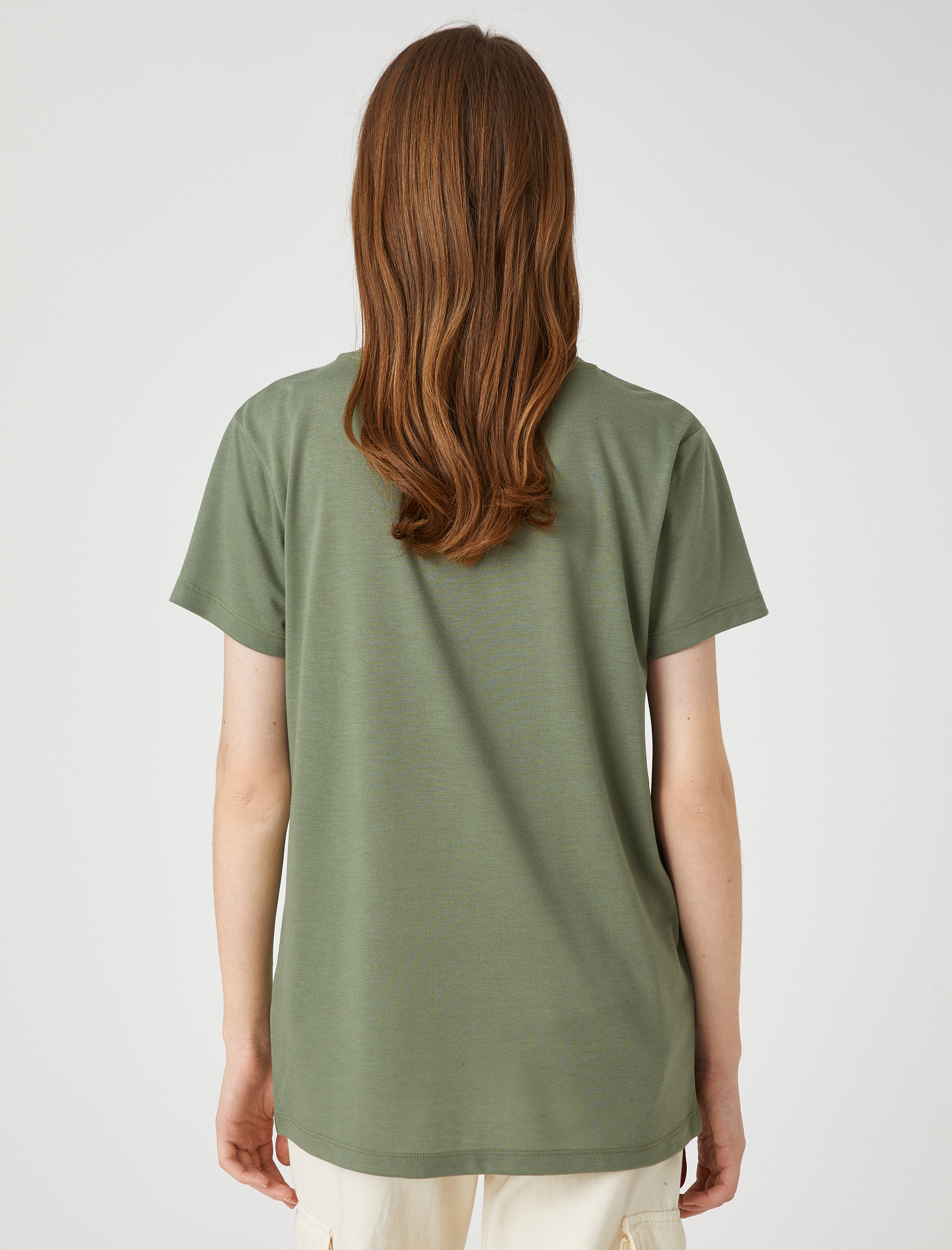   Taşlı Tişört Kısa Kollu Bisiklet Yaka