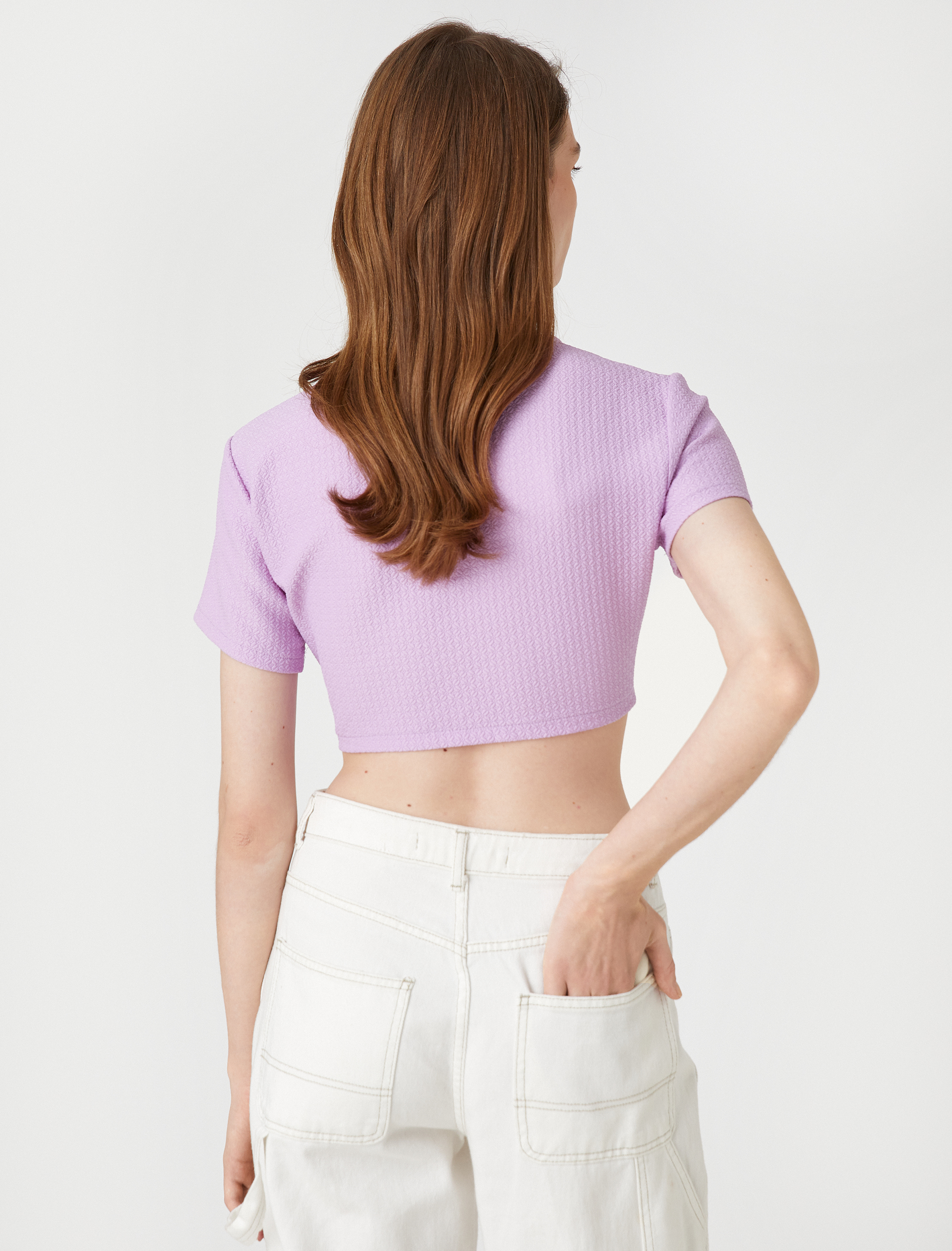   Crop Bluz Halka Detaylı